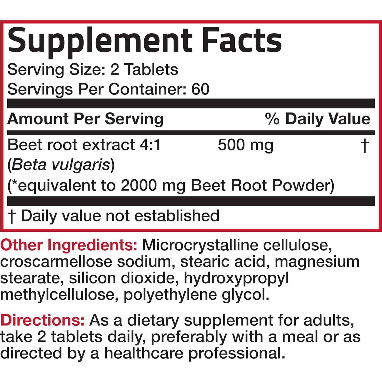 Suplemento Bronson Raíz de Remolacha Extra Fuerte 120 Tabletas