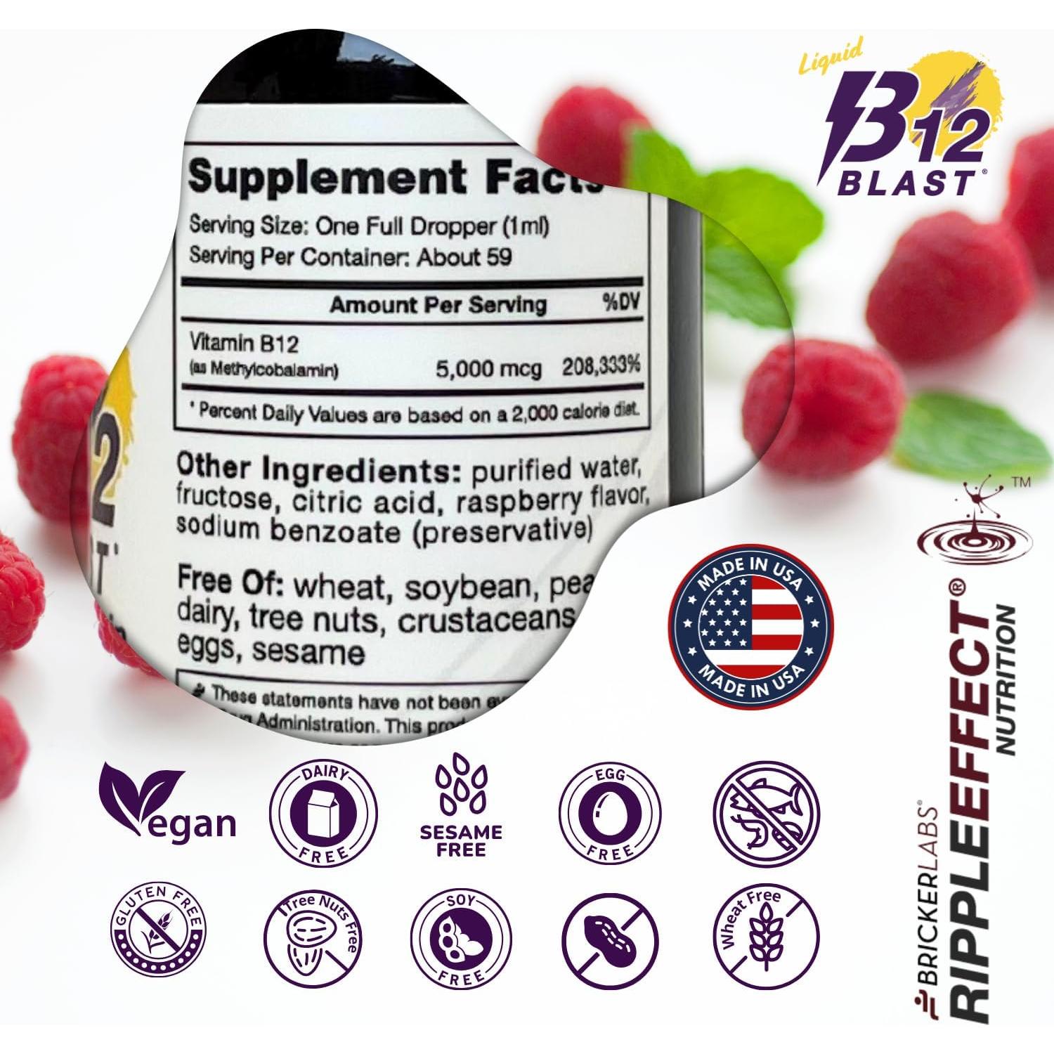 Suplemento Líquido de Vitamina B12 Bricker Labs 5000mcg