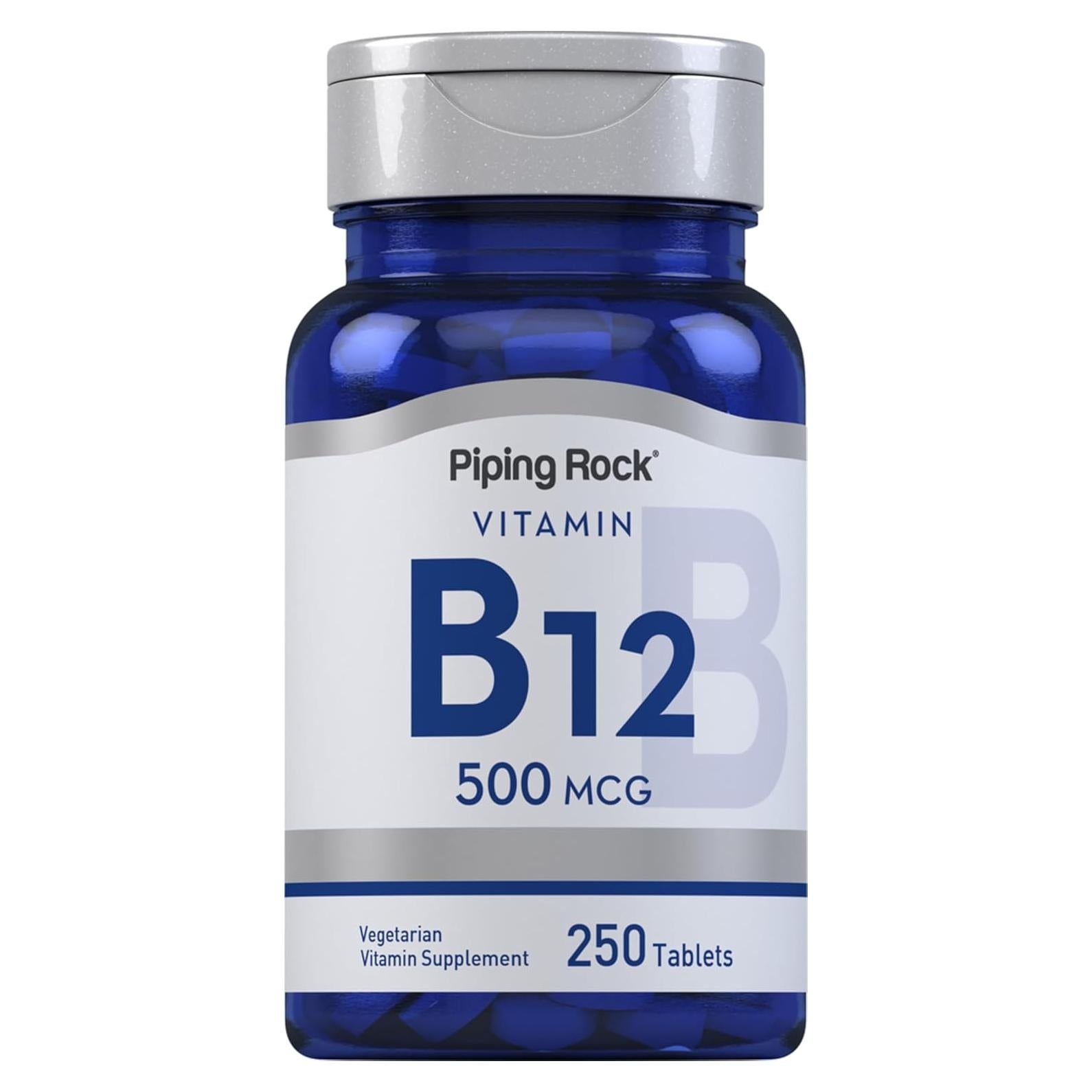 Vitamina B12 Piping Rock 500 mcg 250 Tabletas Vegetarianas