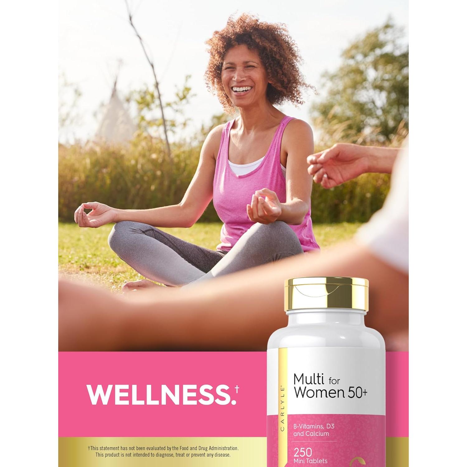 Carlyle Multivitamina para Mujeres 50+ | 250 Tabletas | Sin Hierro