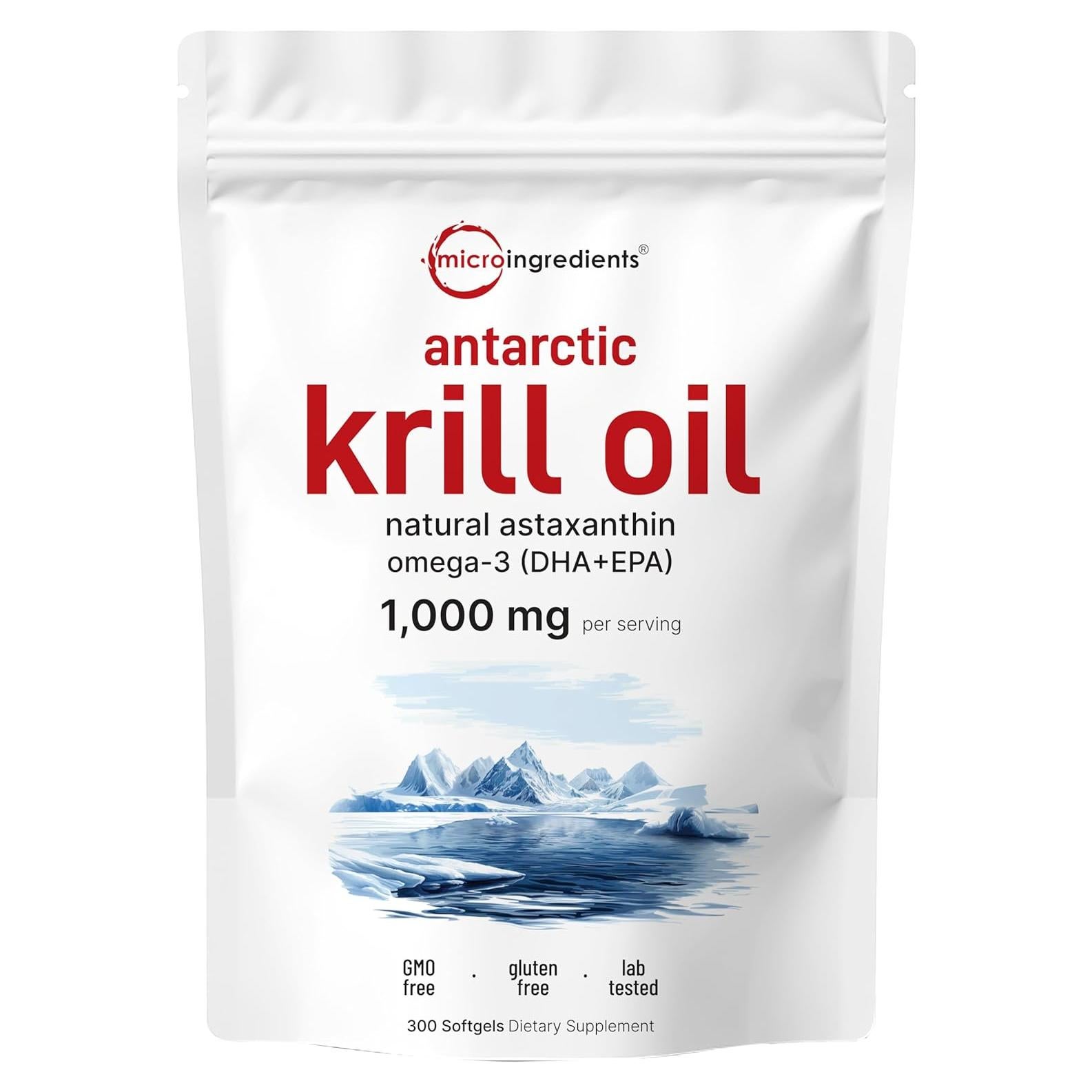 Suplemento Aceite de Kril Antártico Micro Ingredients 1000mg 300 Gelatinas