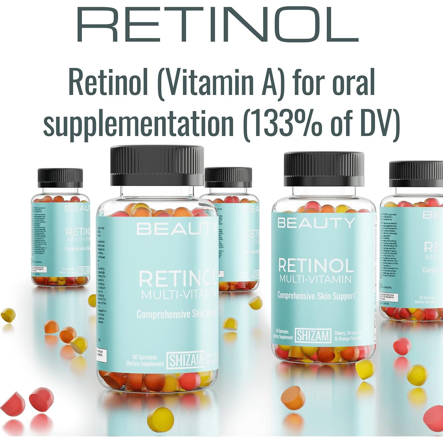 Gomitas de Vitamina A Retinol SHIZAM - Suplemento Antienvejecimiento