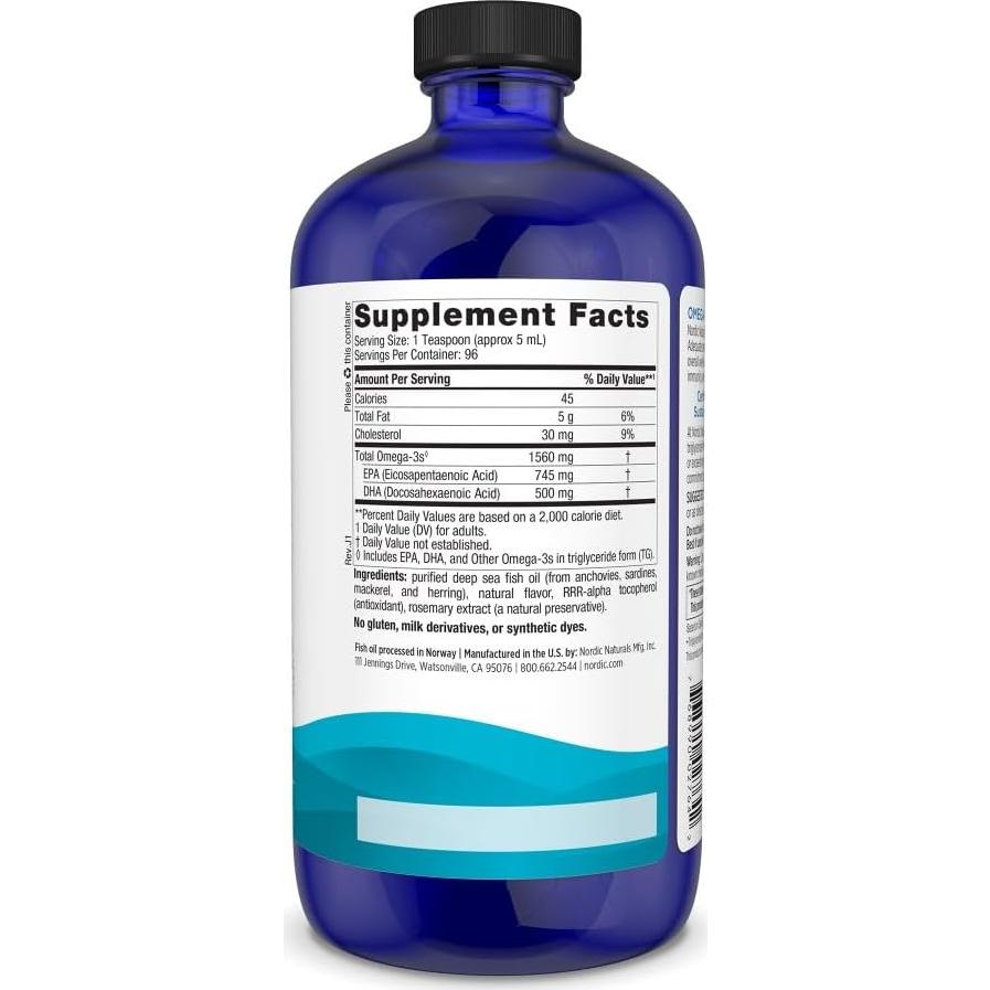 Omega-3 Líquido Nordic Naturals 473 ml Limón 1560 mg EPA DHA