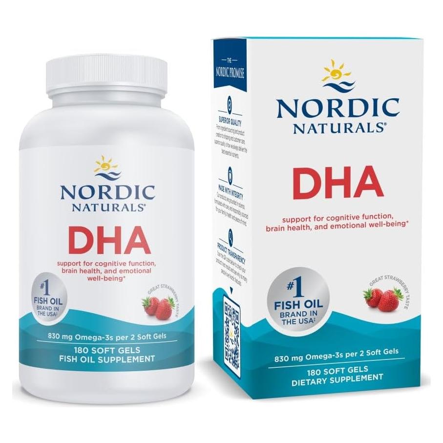 Suplemento Omega-3 DHA Nordic Naturals 180 Geles Fresa 830 mg
