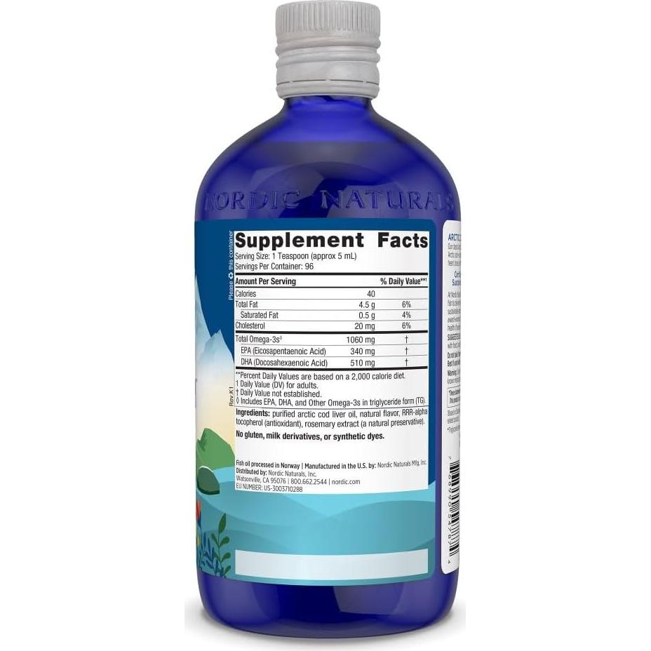 Aceite de Hígado de Bacalao Ártico Nordic Naturals 473 ml - Omega-3