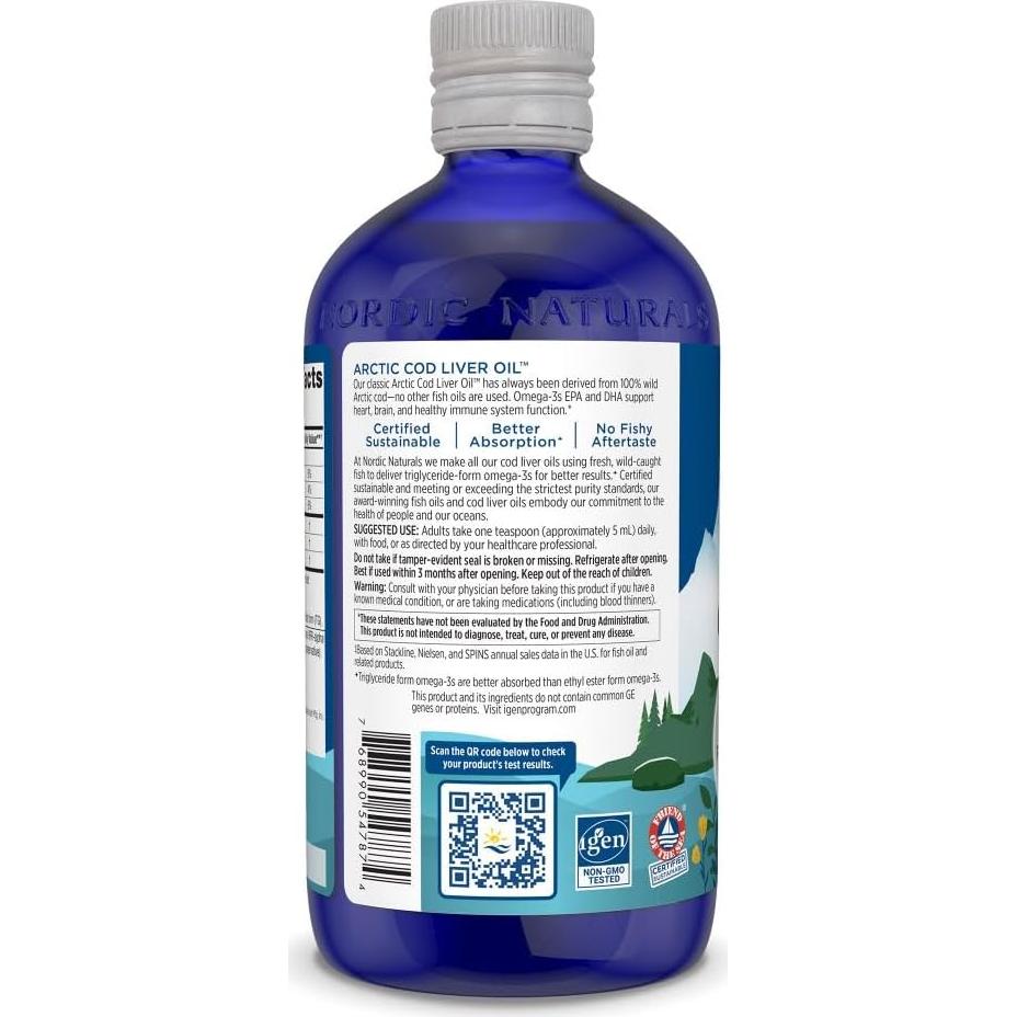 Aceite de Hígado de Bacalao Ártico Nordic Naturals 473 ml - Omega-3