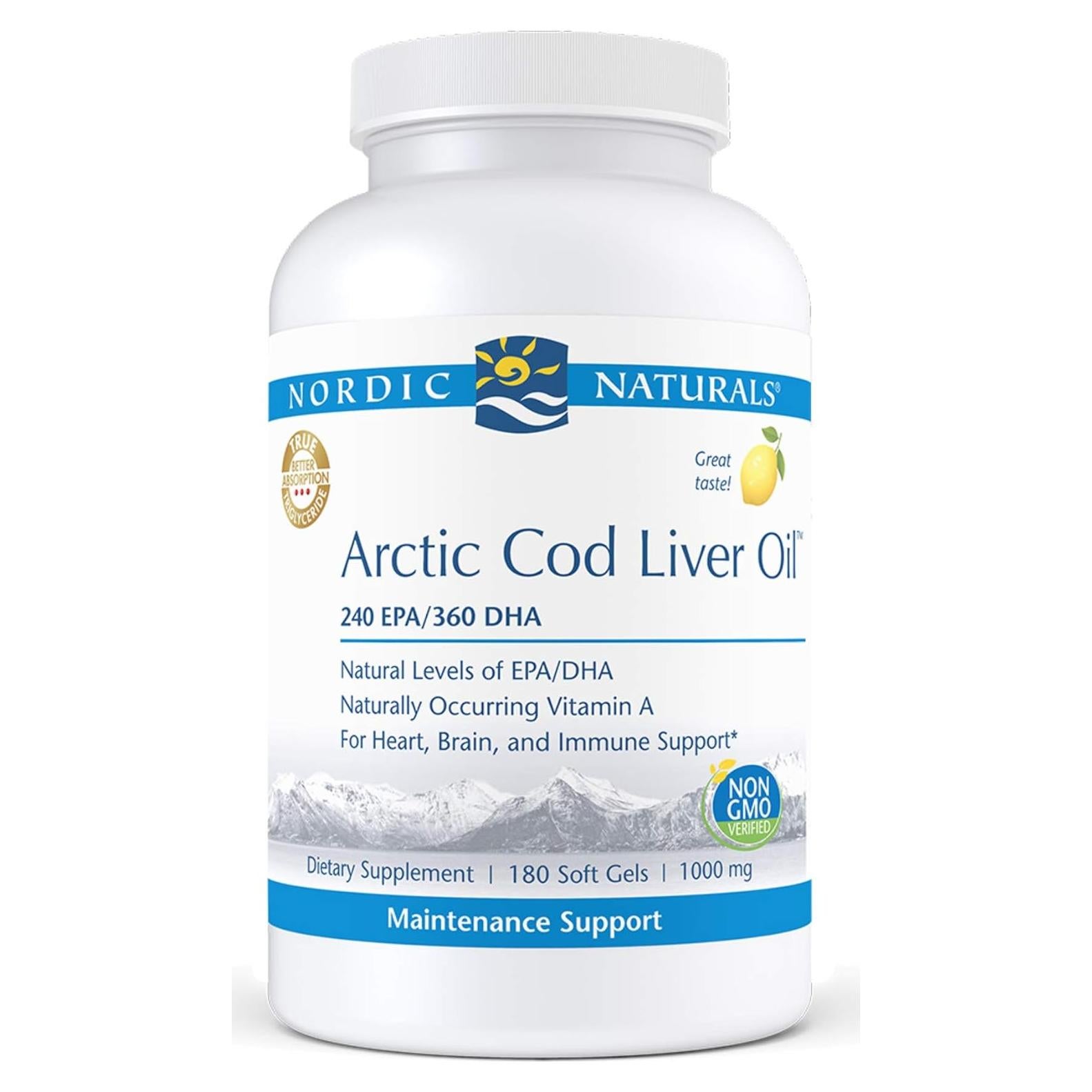 Aceite de Hígado de Bacalao Ártico Nordic Naturals 180 Geles