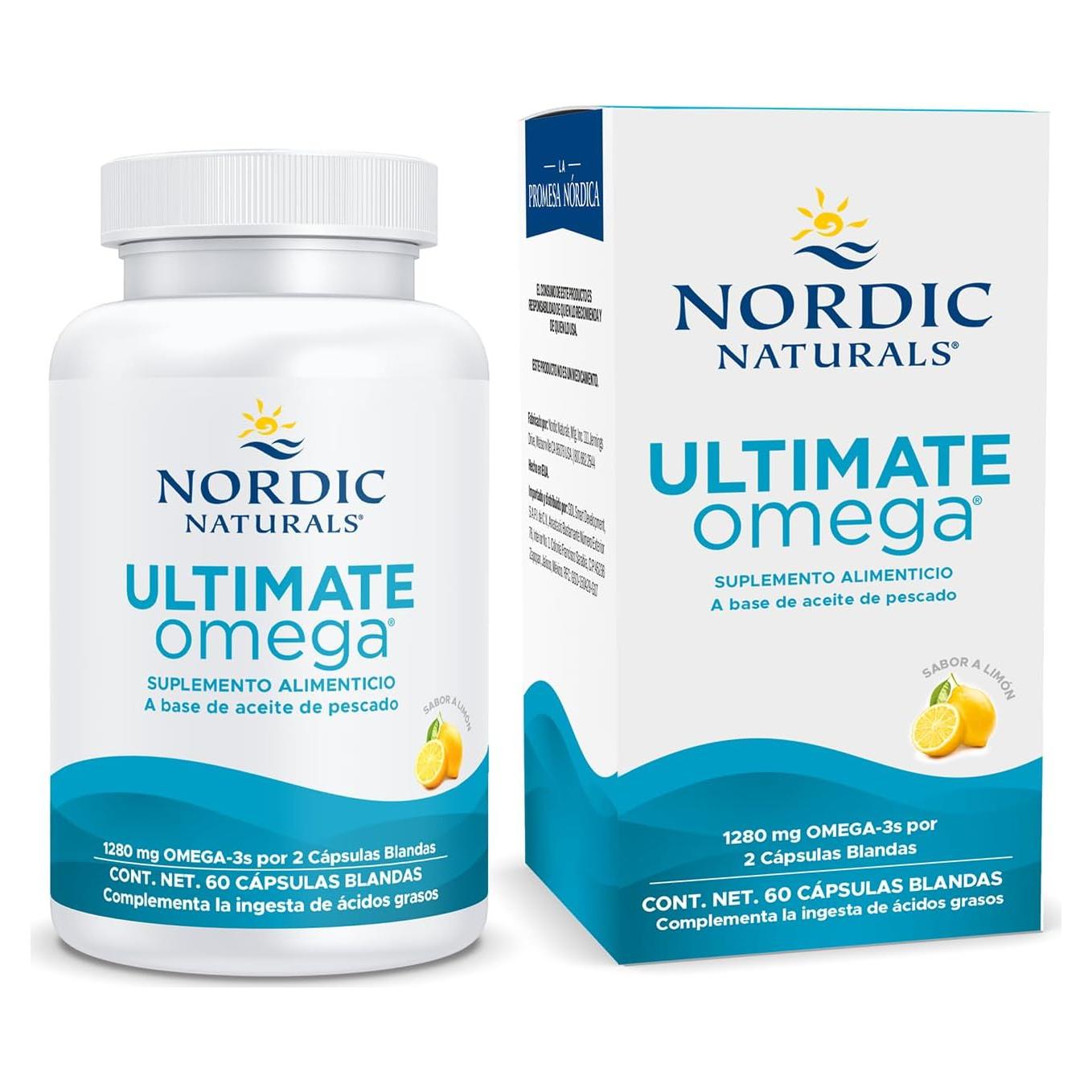 Suplemento Omega 3 Ultimate Nordic Naturals 1280 mg 60 cápsulas