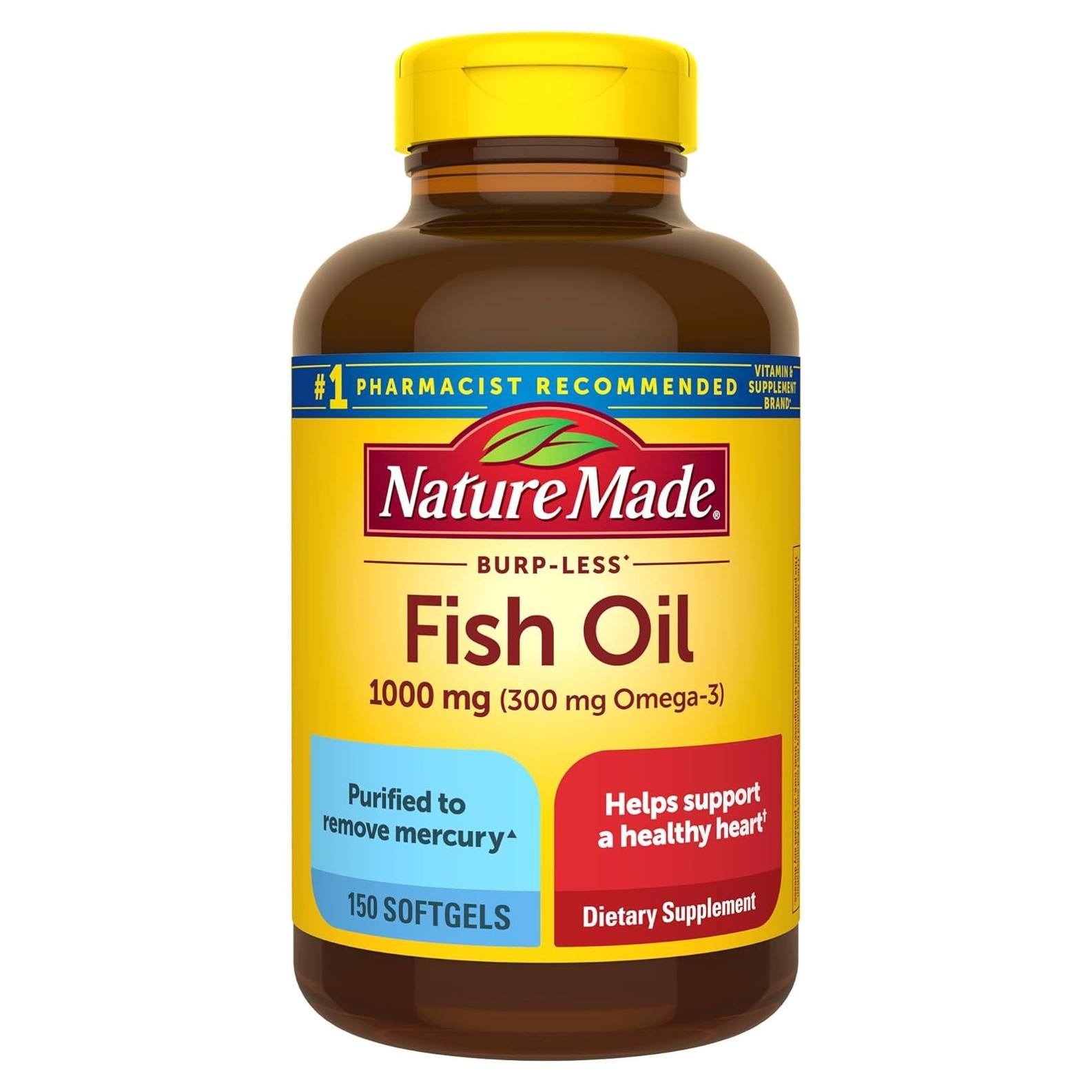 Nature Made Aceite de Pescado Omega 3 1000mg 150 Cápsulas
