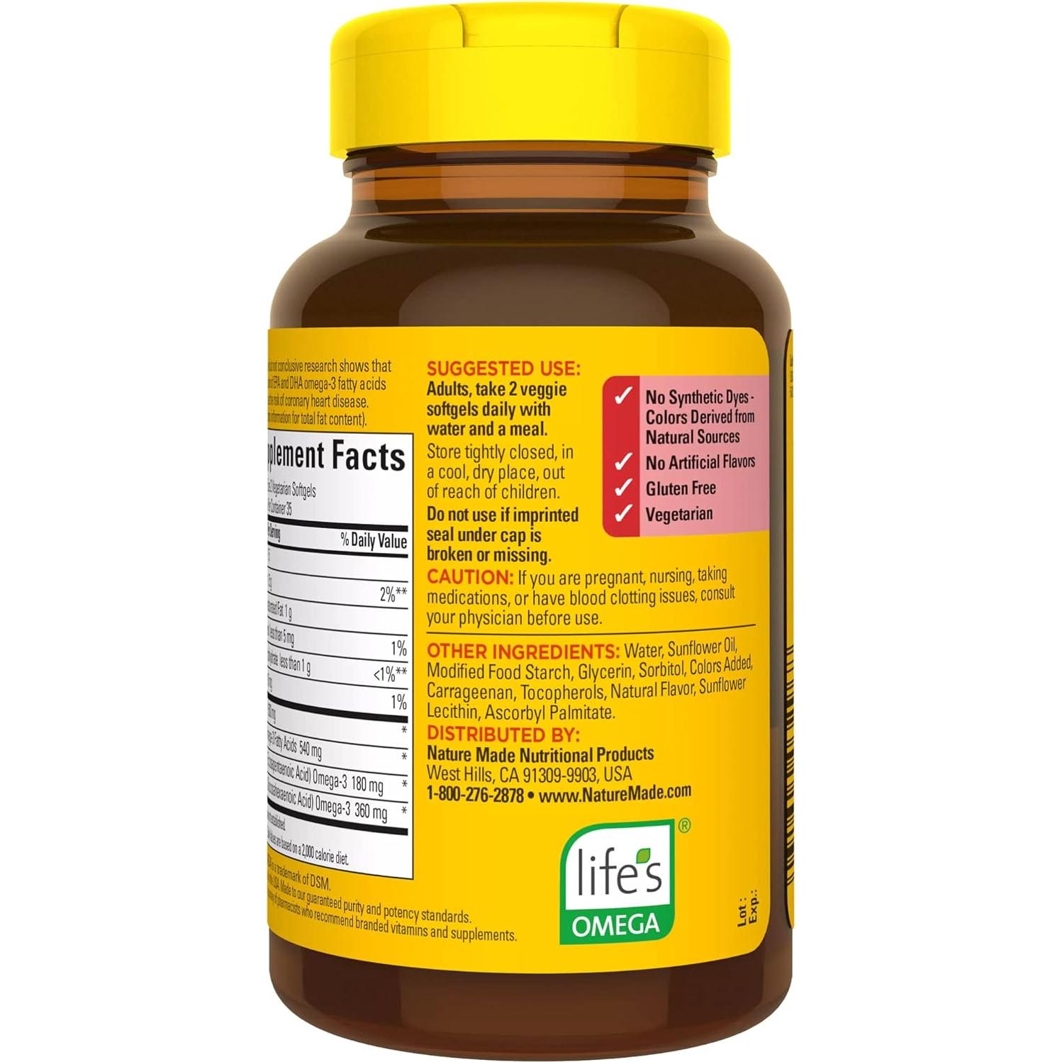 Suplemento Omega 3 de Algas Nature Made 540mg - 70 Cápsulas
