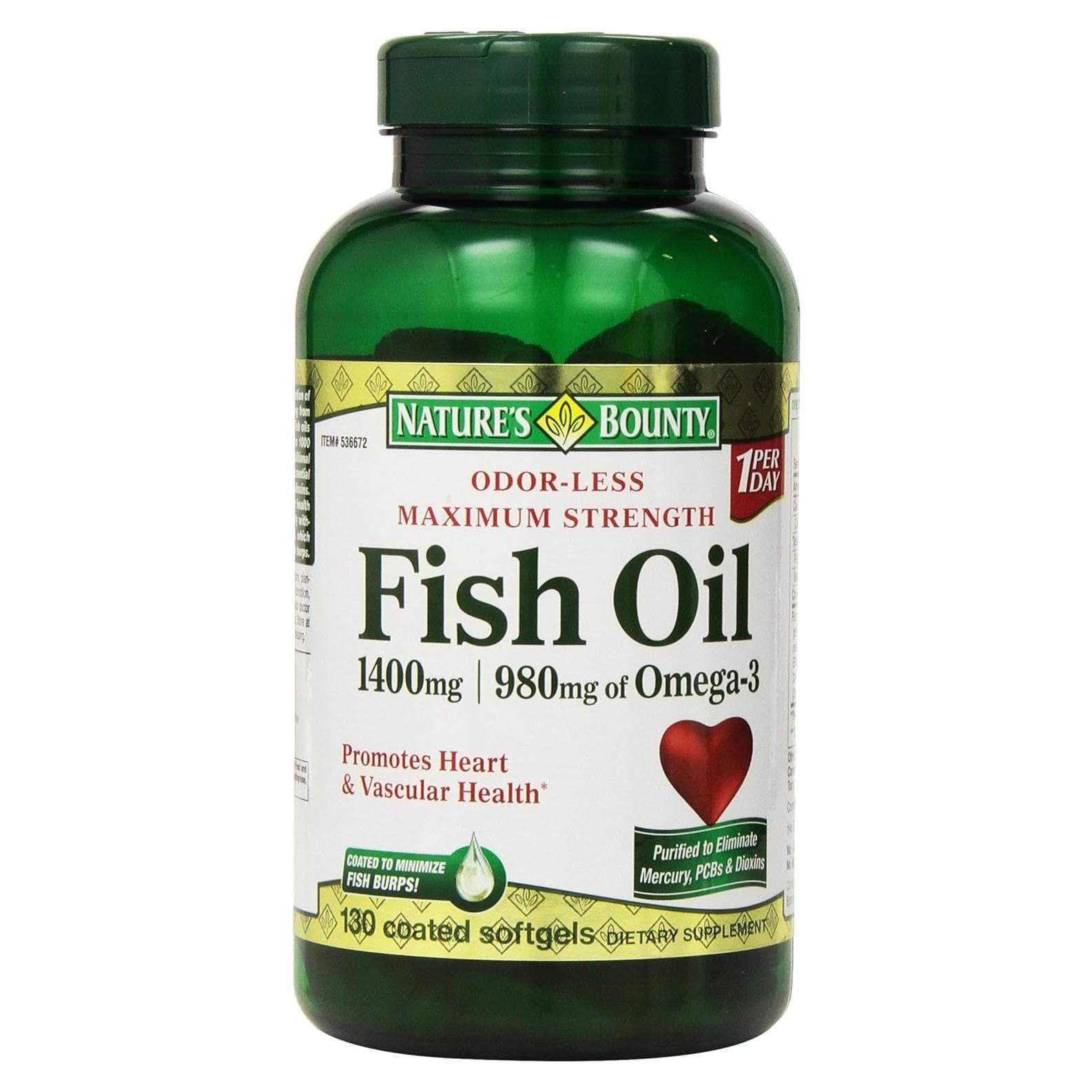 Aceite de Pescado Nature's Bounty 1400 Mg 130 Cápsulas Blandas