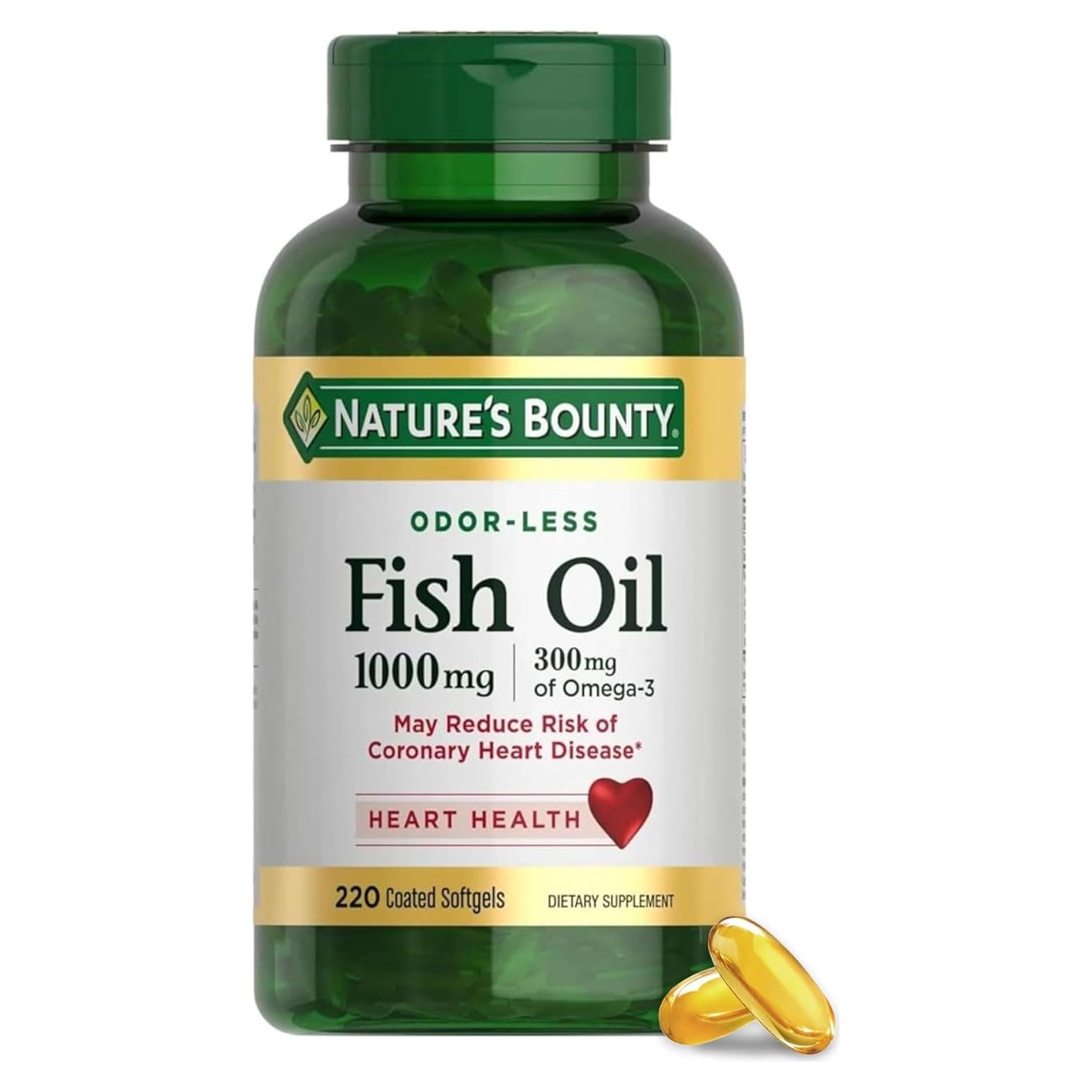 Aceite de Pescado Nature's Bounty 1000 mg Omega-3 220 Cápsulas