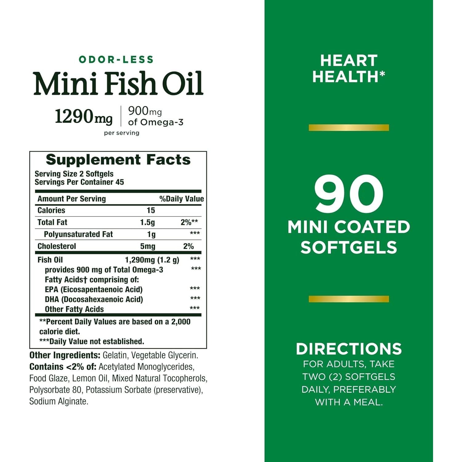 Suplemento Omega 3 Aceite de Pescado Nature's Bounty 90 Gelatinas