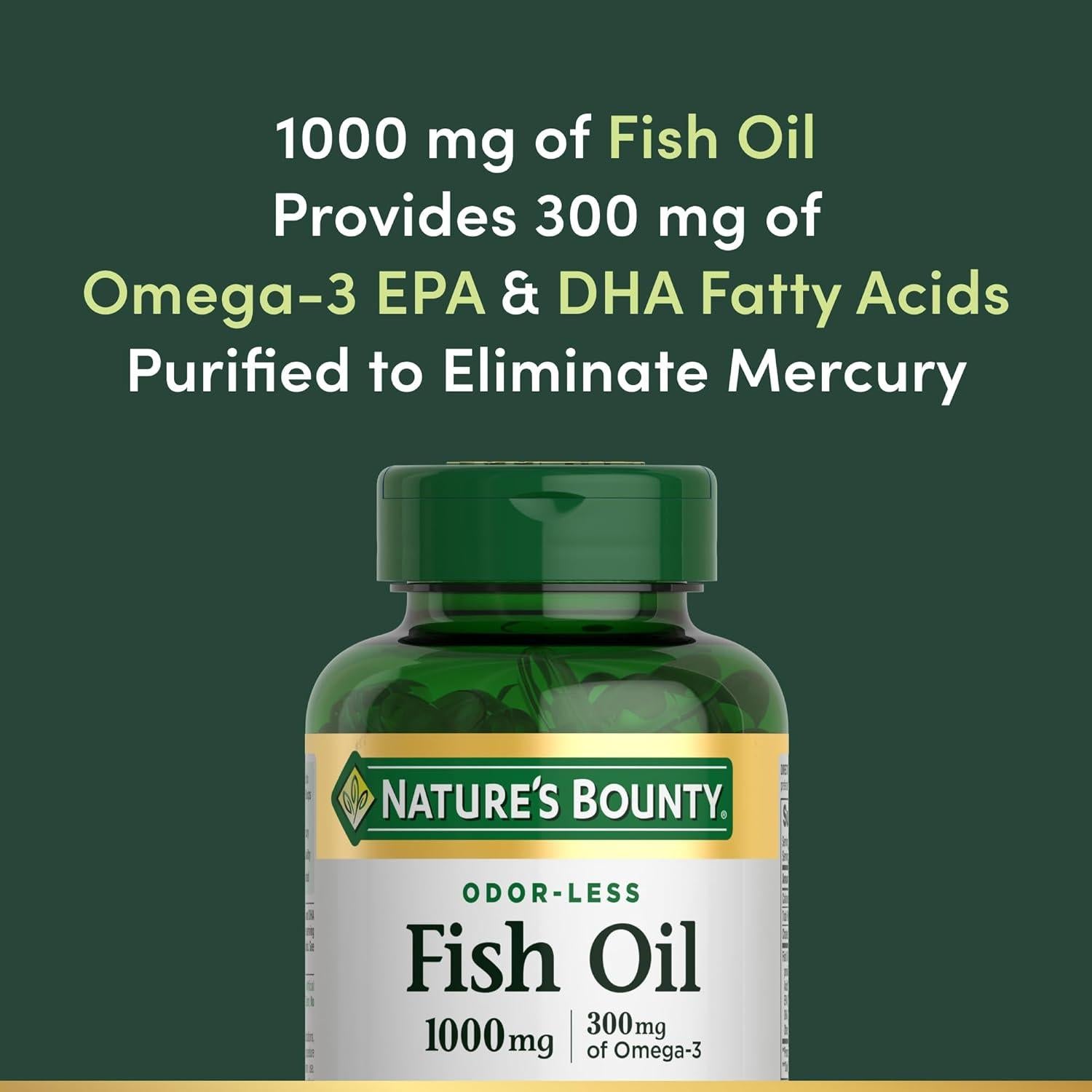 Aceite de Pescado Nature's Bounty 1000mg Omega-3 120 Cápsulas