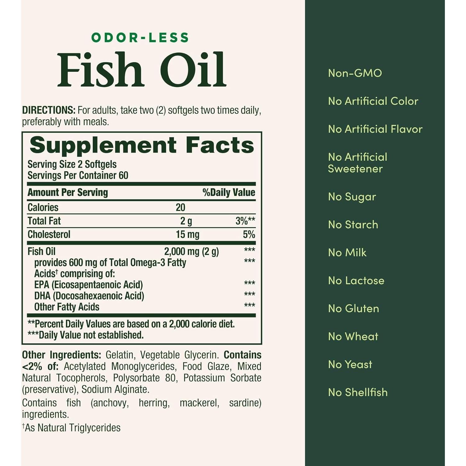 Aceite de Pescado Nature's Bounty 1000mg Omega-3 120 Cápsulas