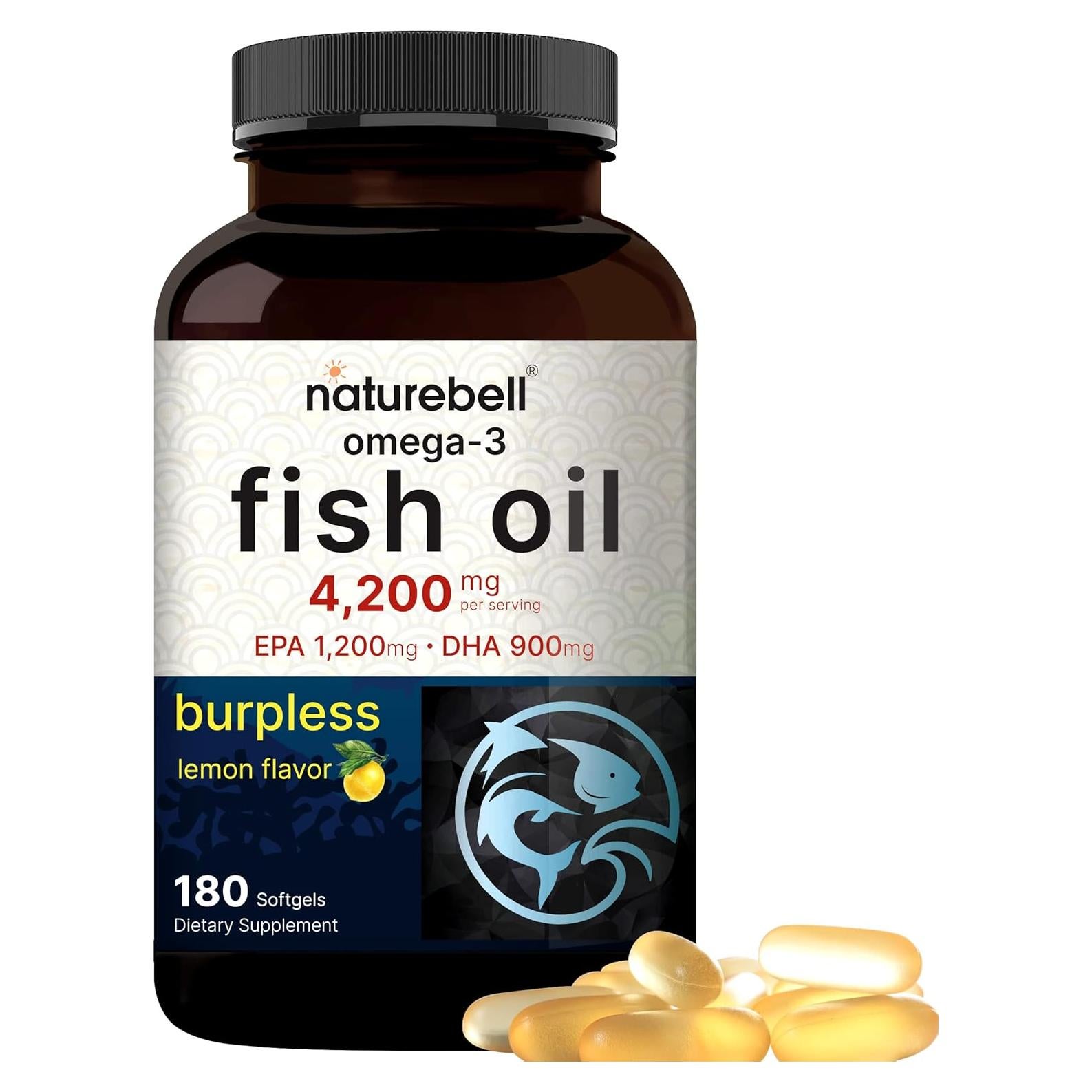Aceite de Pescado Omega 3 Nature Bell 4,200mg 180 Cápsulas