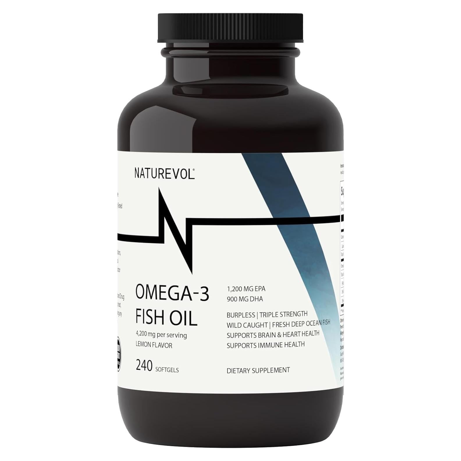 Aceite de Pescado Omega 3 Naturevol 4200mg Limón 240 Gelatinas