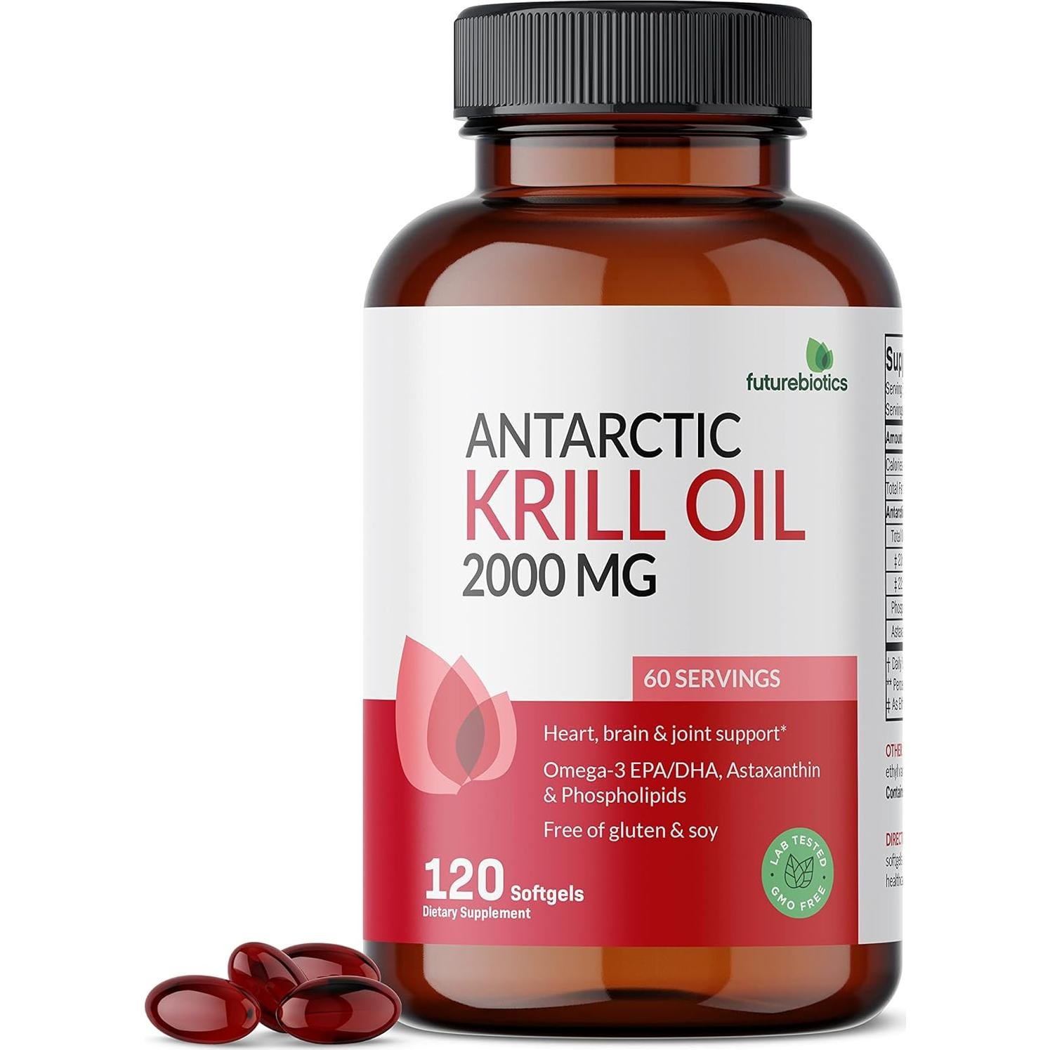 Aceite de Kril Antártico Futurebiotics 2000mg Omega-3 120 Softgels