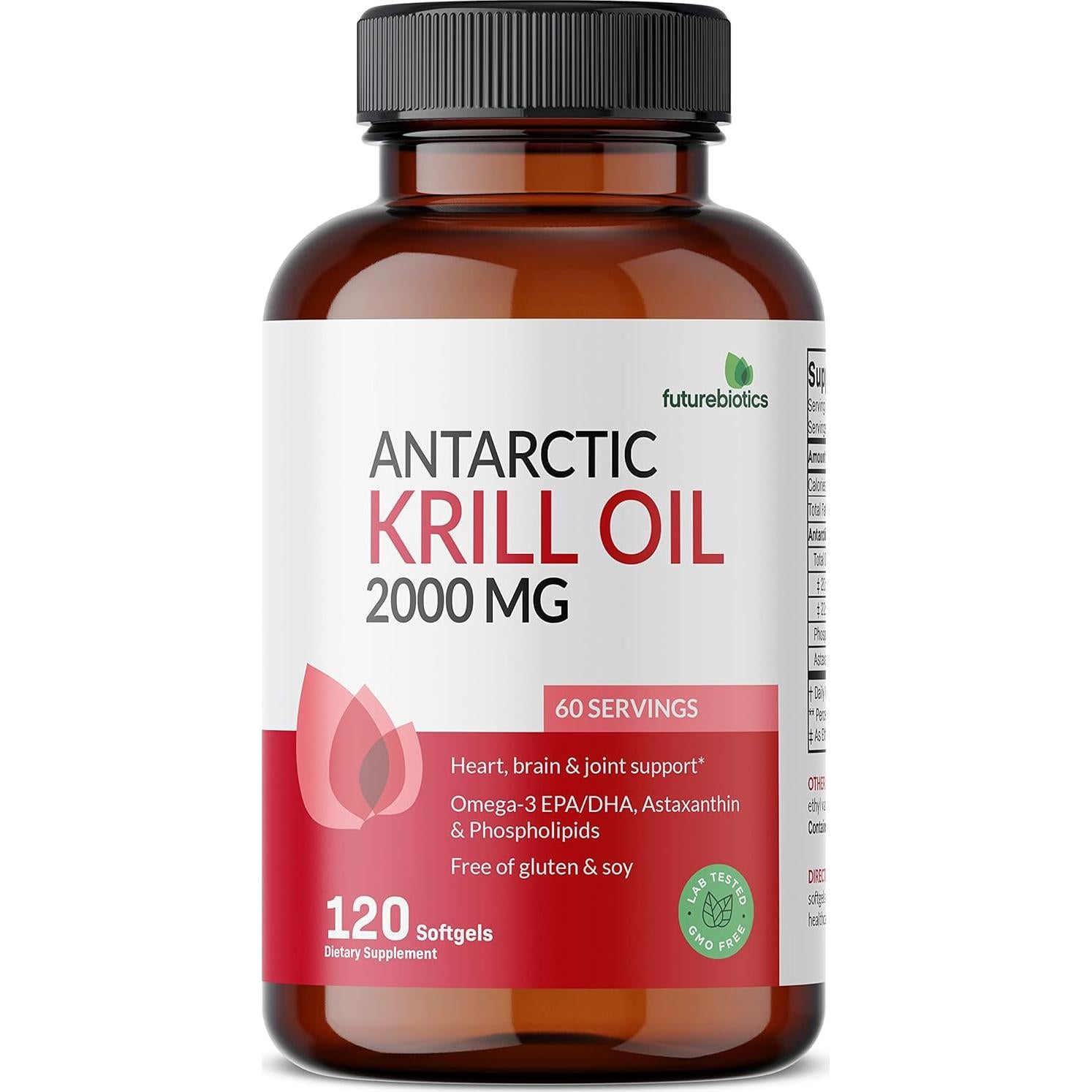 Aceite de Kril Antártico Futurebiotics 2000mg Omega-3 120 Softgels