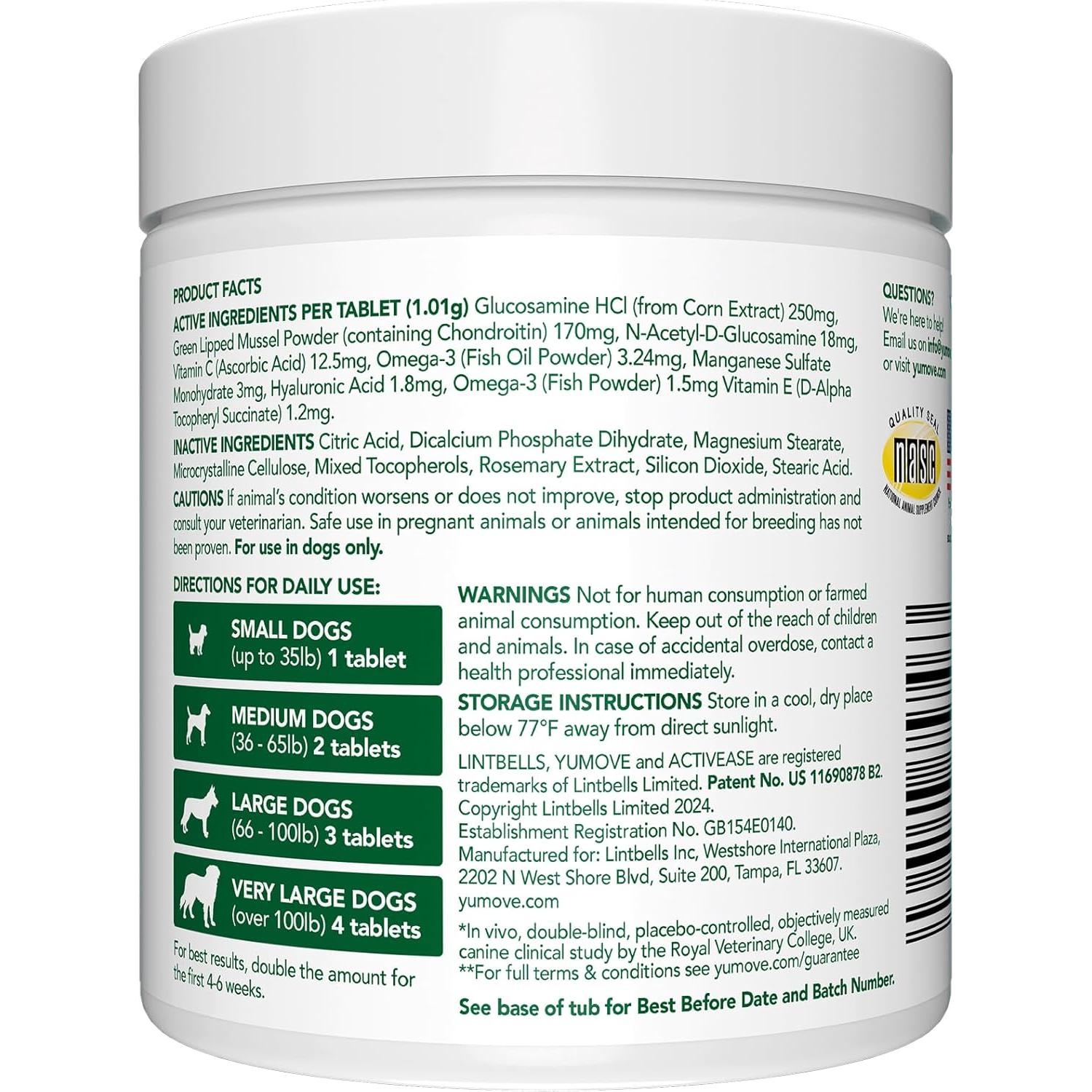 Suplemento Articular YuMOVE para Perros Mayores - 120 Tabletas