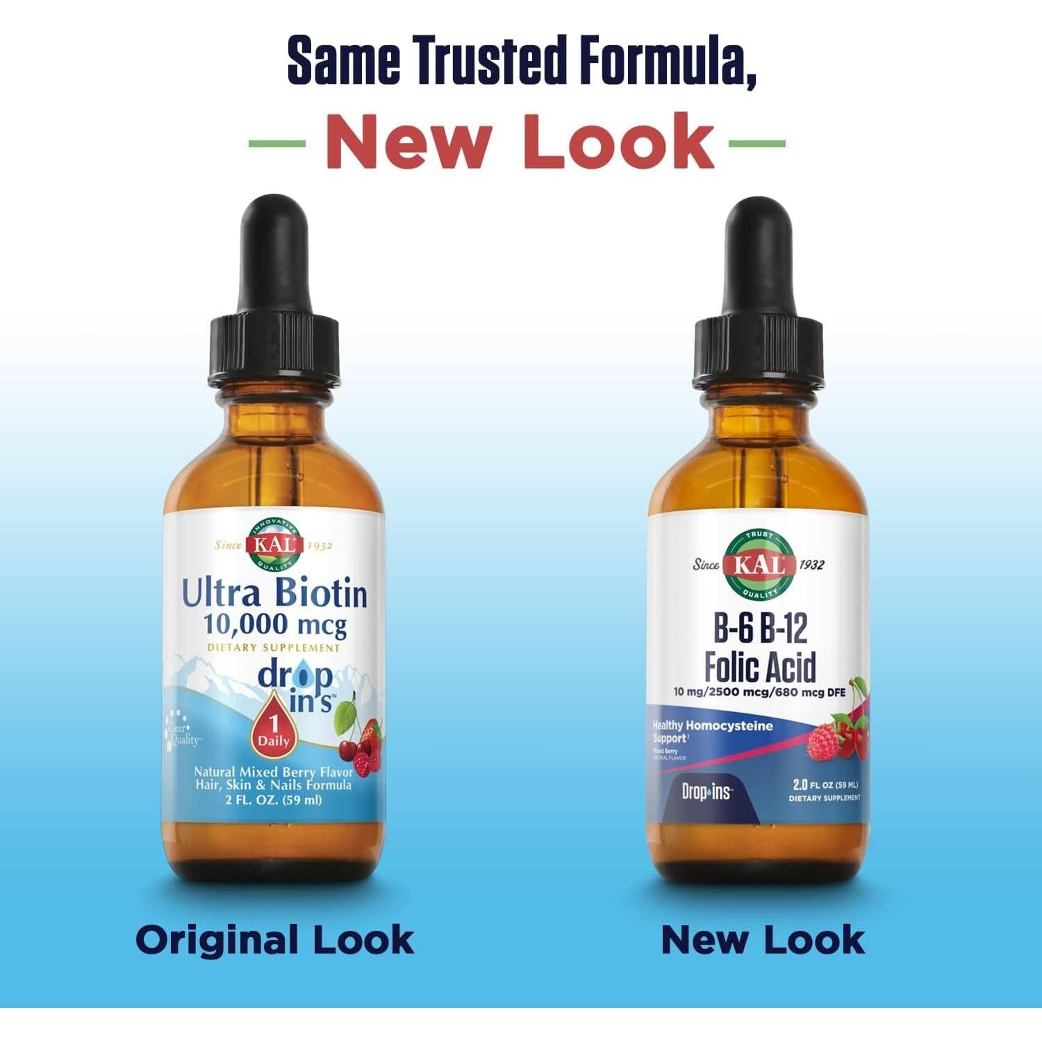 KAL Gotas de Vitamina B6 B12 y Ácido Fólico 59 Porciones