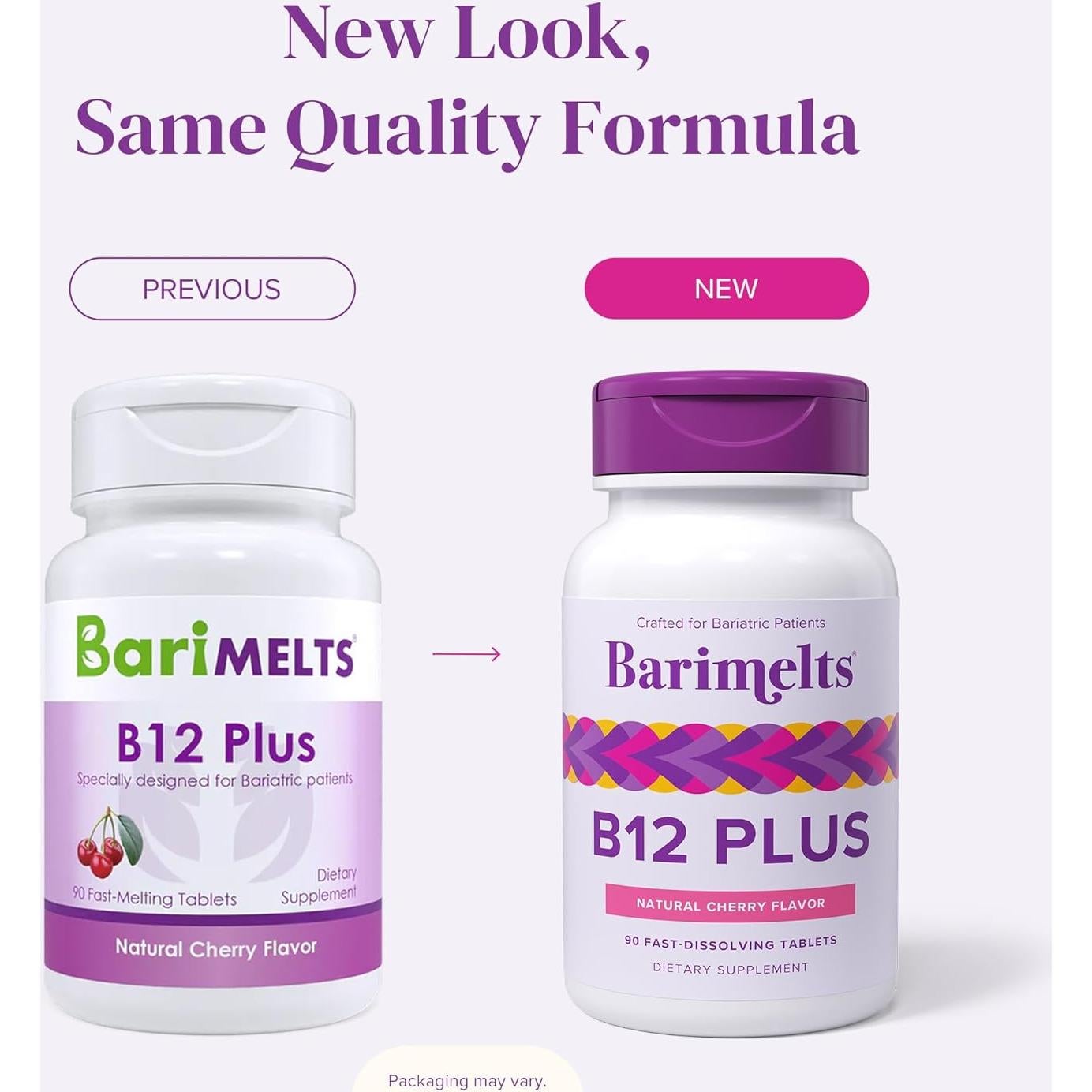 BariMelts Vitamina B12 Plus - 90 Tabletas Rápidas Sin Azúcar