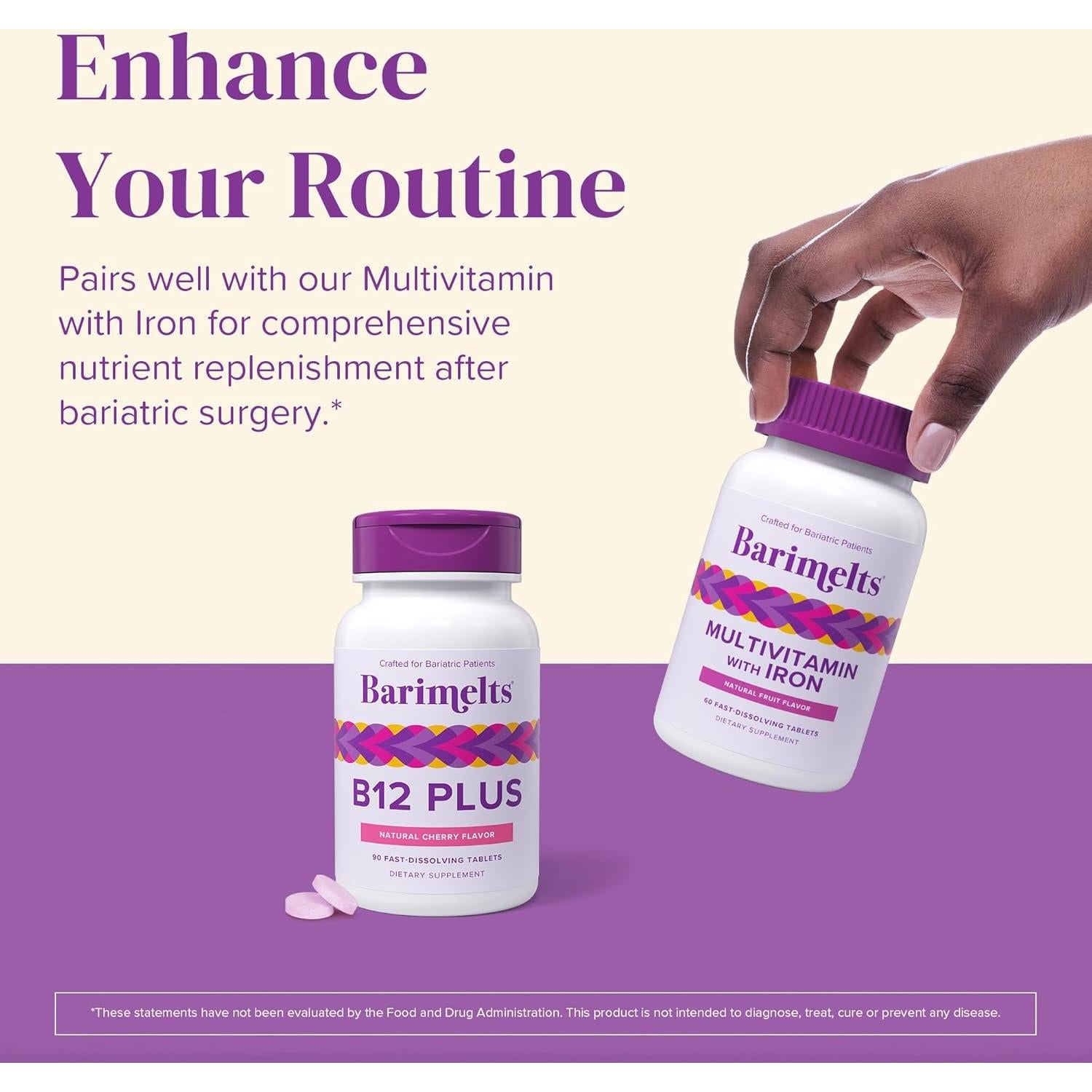 BariMelts Vitamina B12 Plus - 90 Tabletas Rápidas Sin Azúcar