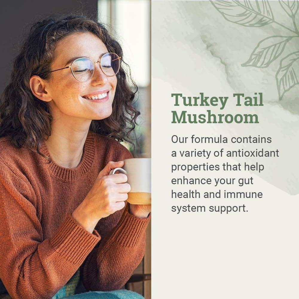 Cápsulas de Hongo Cola de Pavo Orgánico Earth Harmony 1200mg