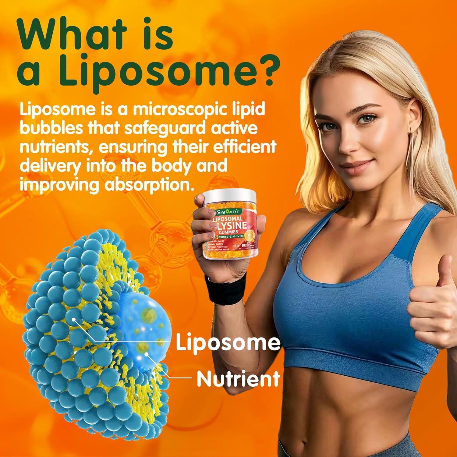 Gomitas de L-lisina Liposomal 1200mg Geeoasis 60 Unidades