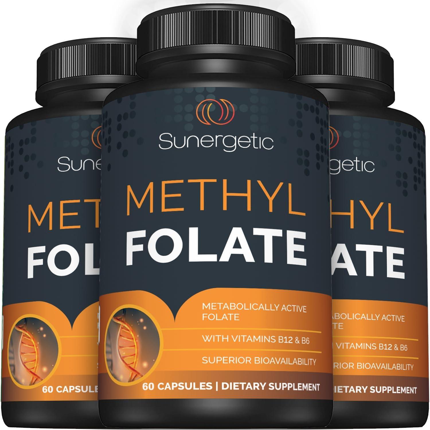 Suplemento Metilfolato Sunergetic 400 mcg + B12 y B6 - 60 Cápsulas