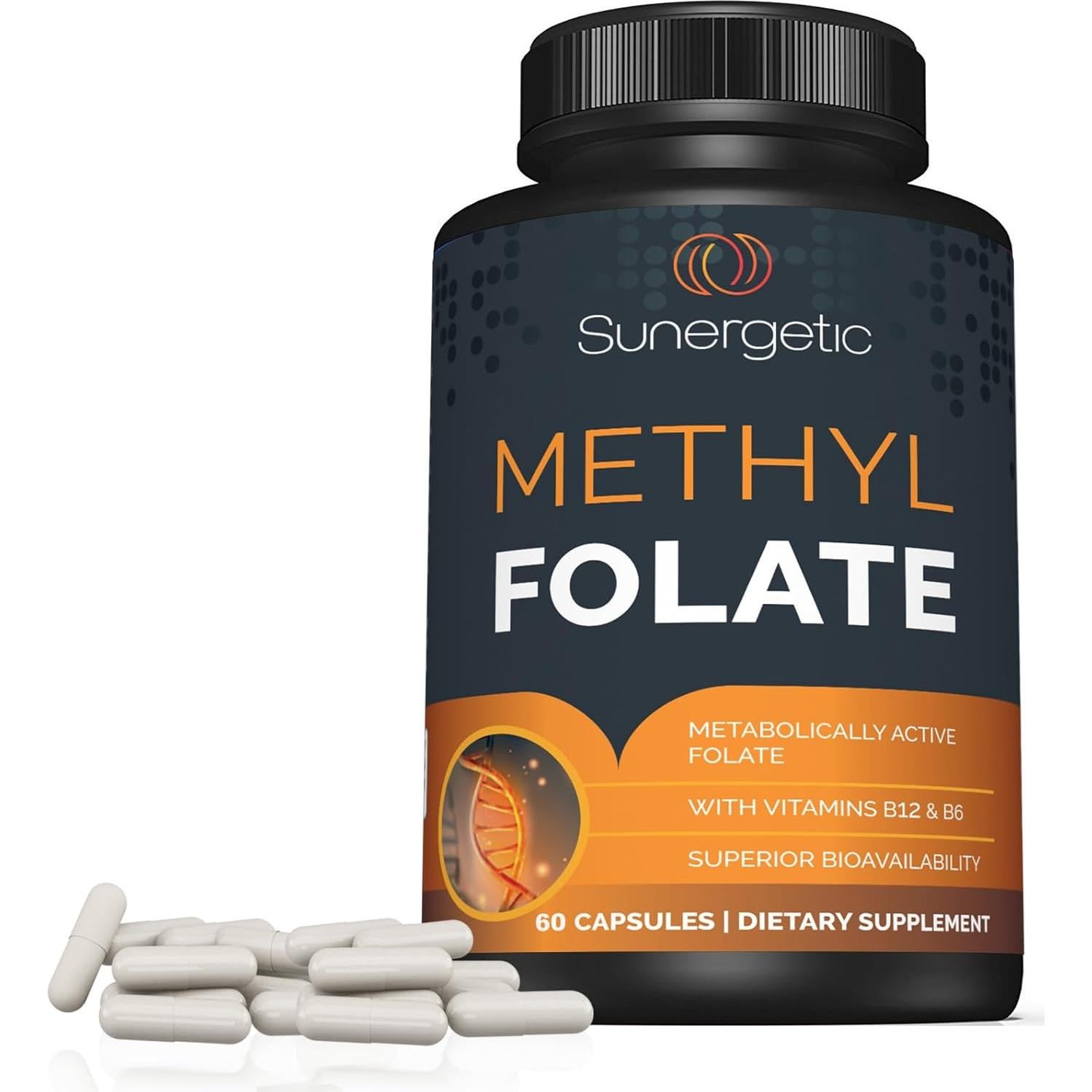 Suplemento Metilfolato Sunergetic 400 mcg + B12 y B6 - 60 Cápsulas
