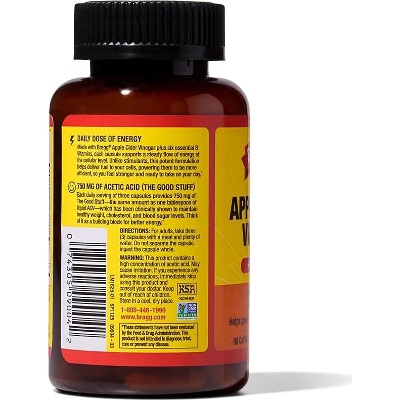Cápsulas de Vinagre de Sidra de Manzana Bragg 90 Unidades