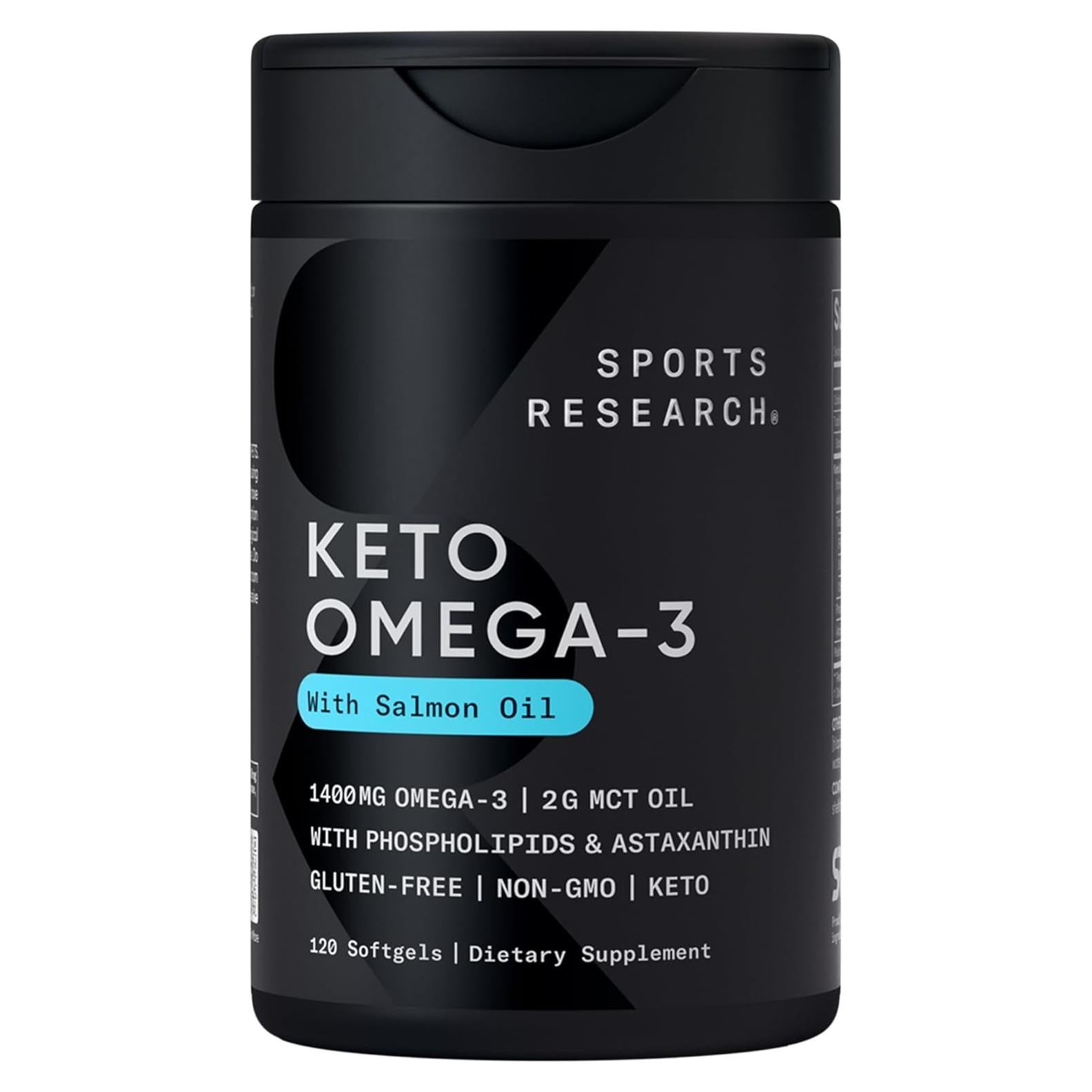 Aceite de Pescado Keto Omega 3 Sports Research 1400mg 120 Cápsulas