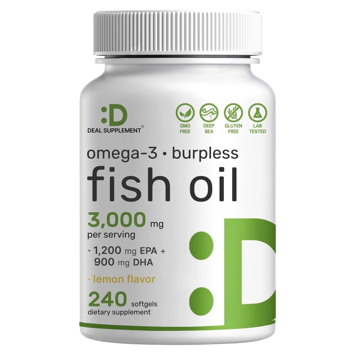 Suplemento Omega 3 Deal 3000mg - 240 Gelatinas Blandas Sin Eructos