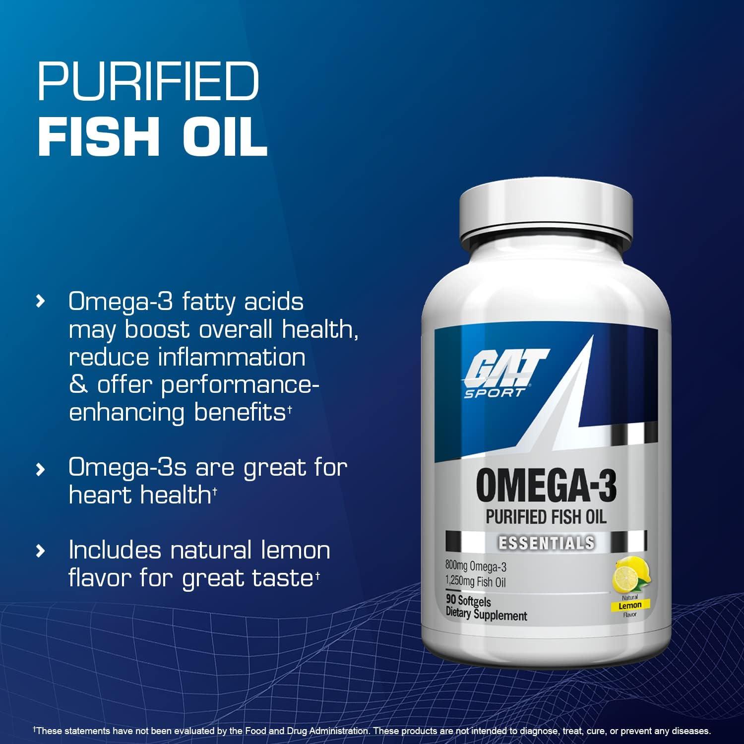 GAT Sport Aceite de Pescado Omega-3 800mg EPA DHA 90 Gelatinas