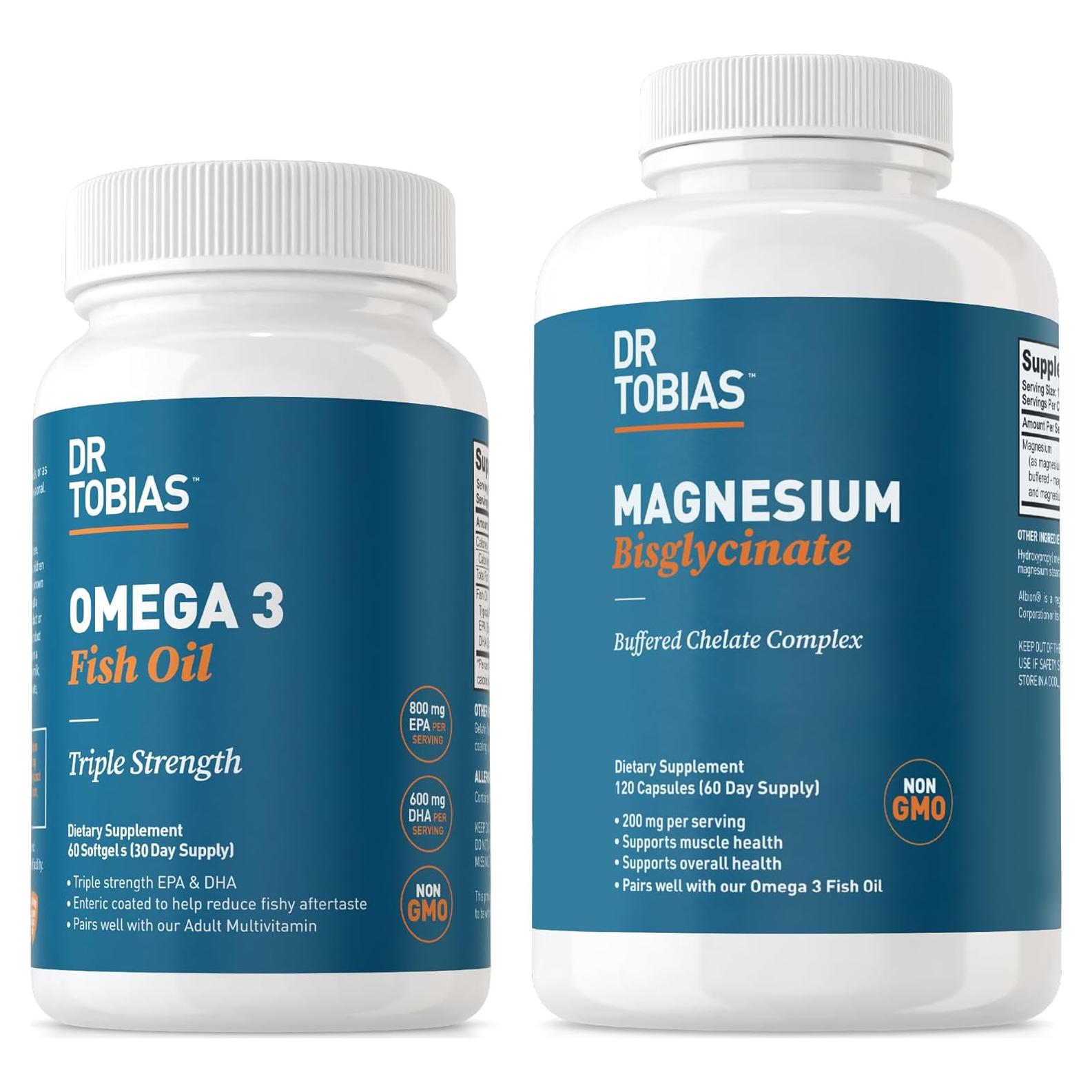 Suplemento Omega 3 Dr. Tobias 2000 mg + Magnesio 200 mg