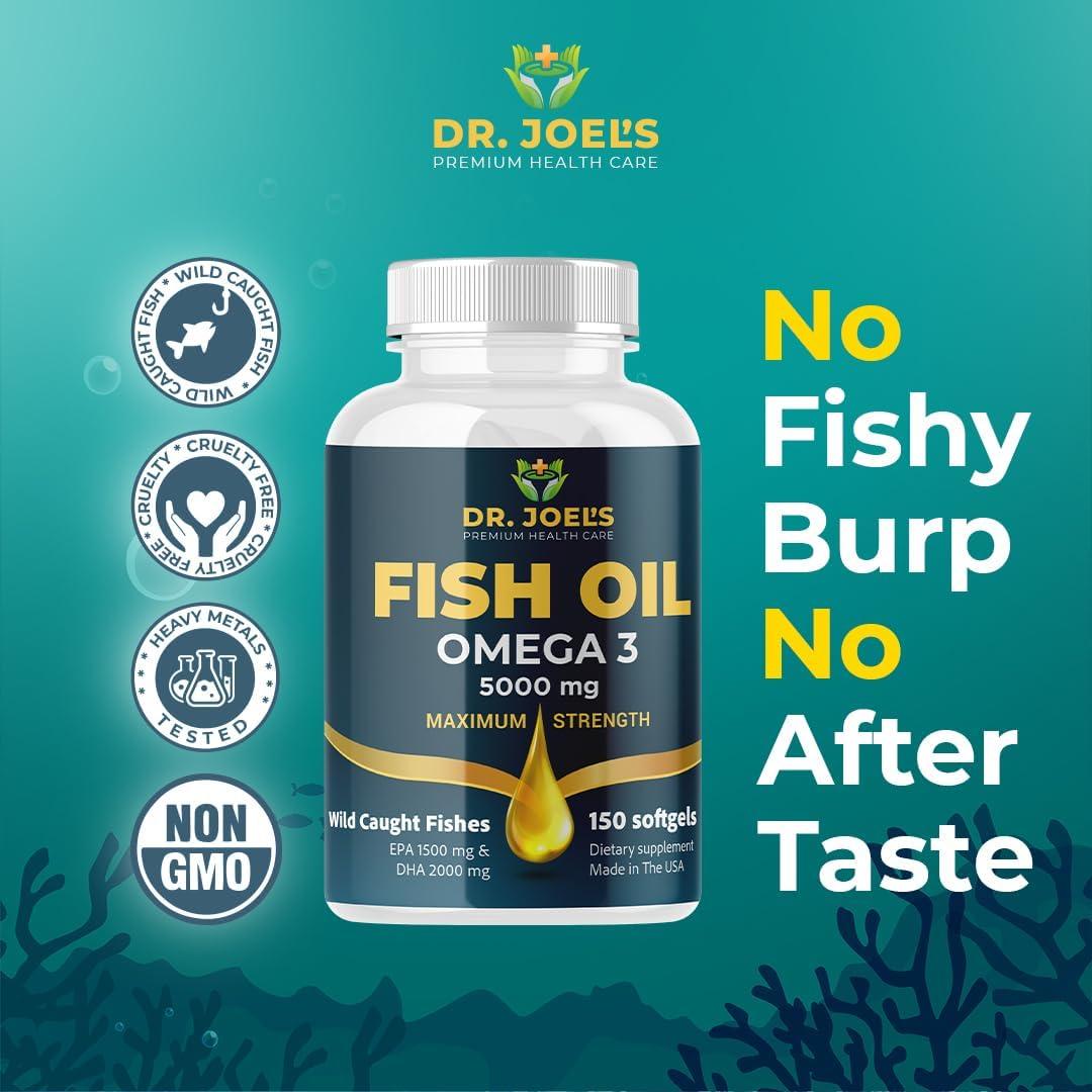 Aceite de Pescado Omega 3 Dr. Joel - 150 Cápsulas Blandas - Sin Regusto