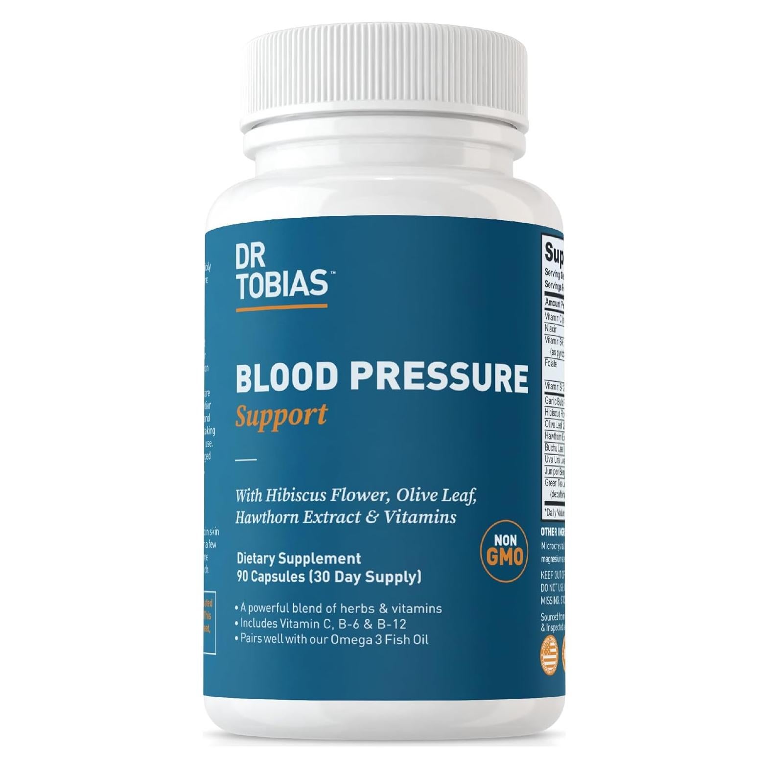 Suplemento Dr. Tobias para Presión Arterial con Vitaminas y Hierbas - 90 Cápsulas