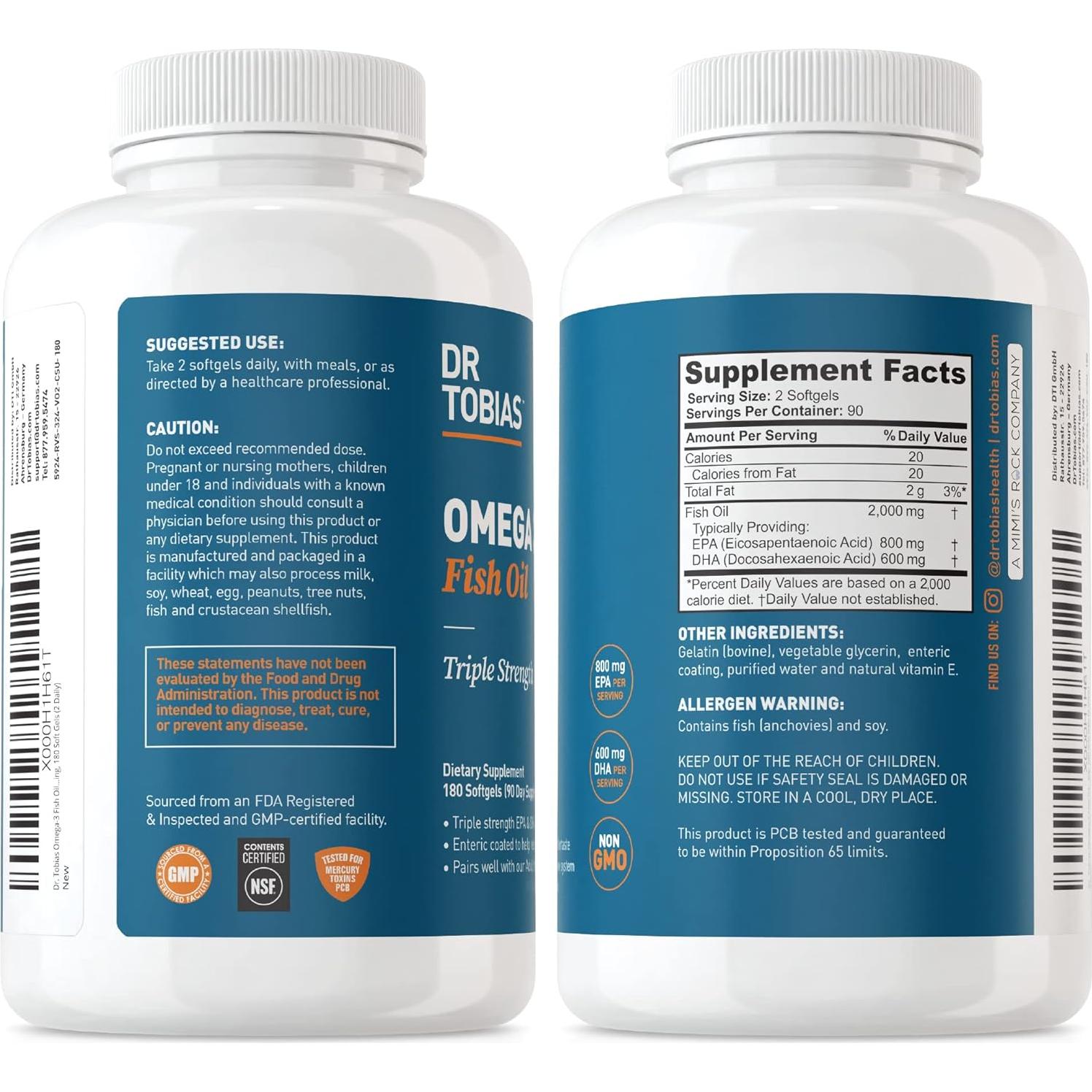 Suplemento Omega 3 Dr. Tobias con Multivitamínico y Probioticos