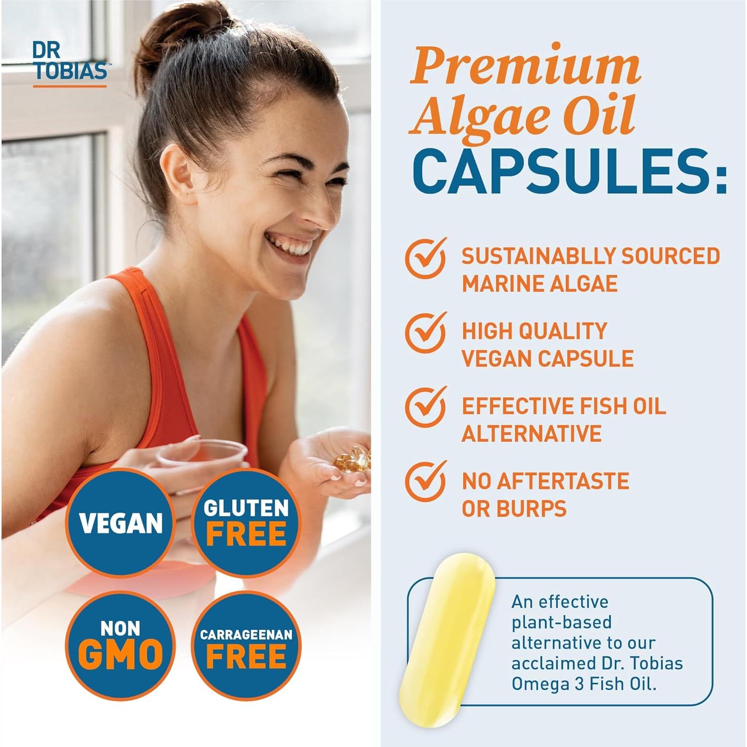 Dr. Tobias Omega 3 Vegano y Aceite de Pescado 60 Cápsulas