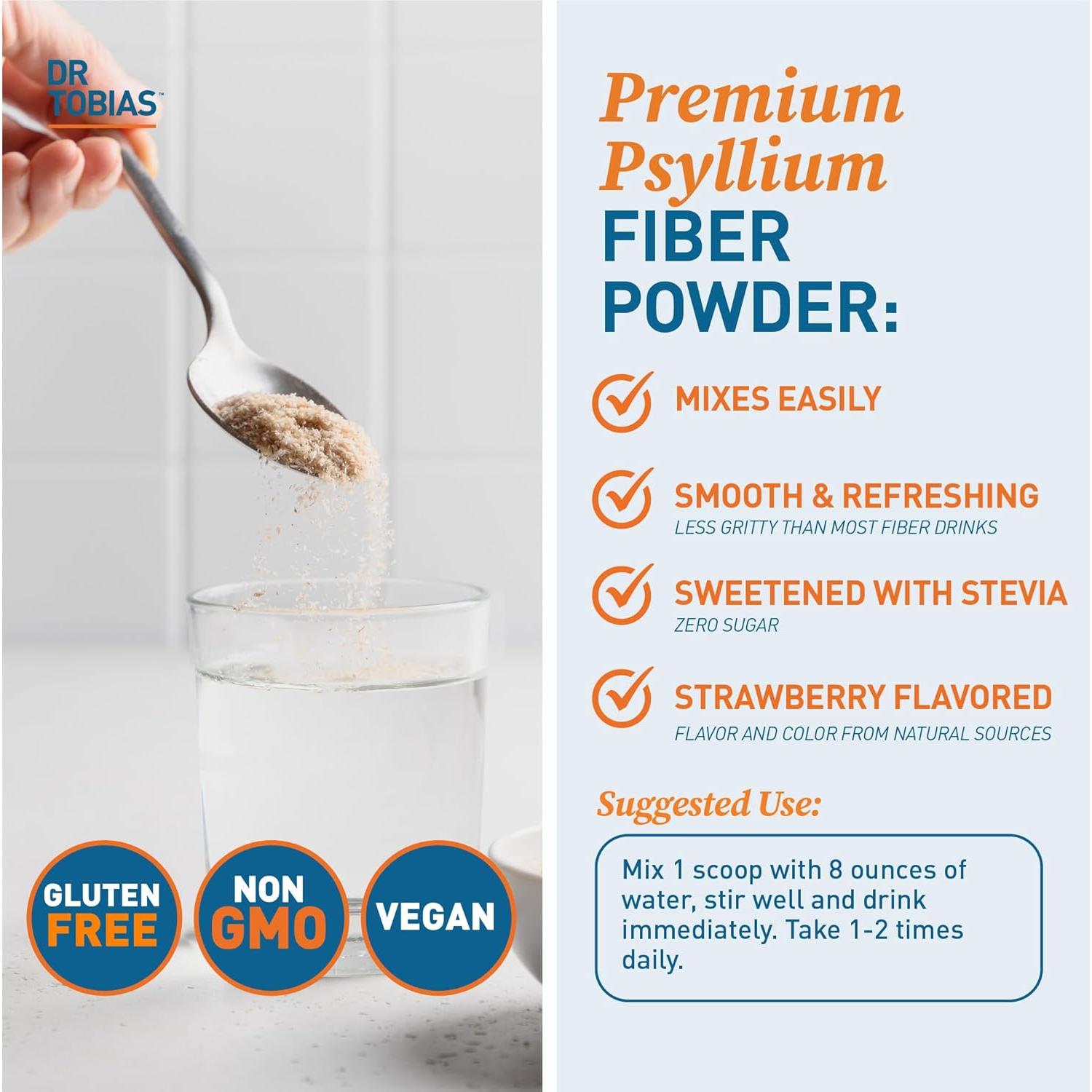 Dr. Tobias Salud Intestinal - Bebida de Fibra de Psyllium 60 Porciones