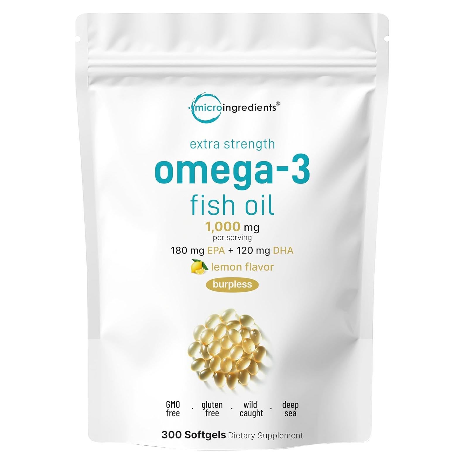 Suplemento Omega 3 Micro Ingredients 1000mg 300 Gelatinas