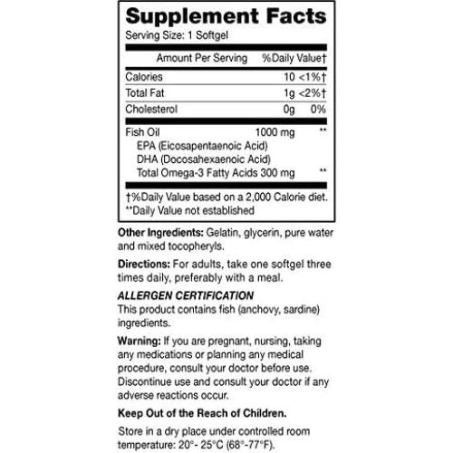 Aceite de Pescado Omega-3 Mason Natural 1000mg 200 Gelatinas