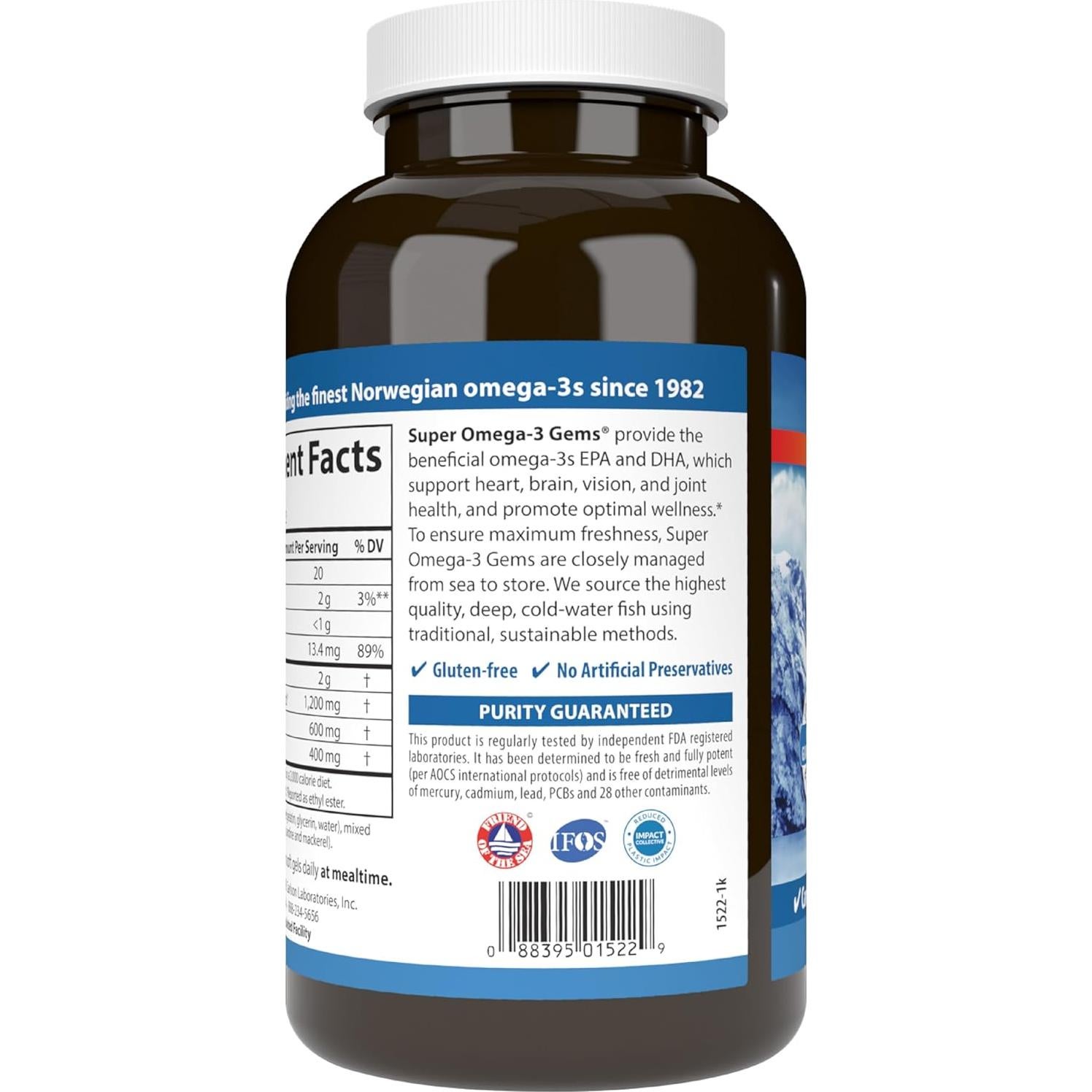 Carlson Omega-3 Gems 1200 mg, 250 geles blandos, Salud Natural