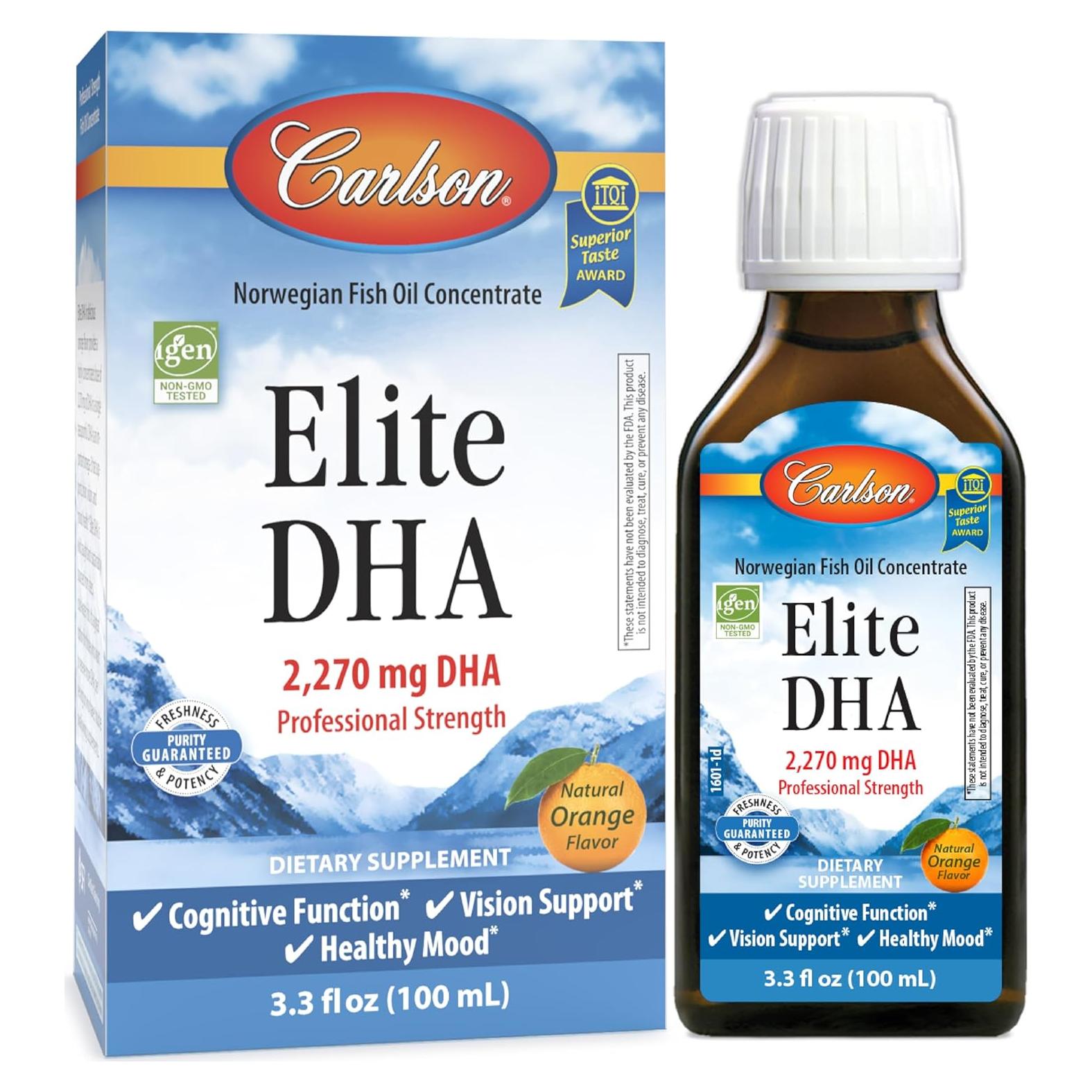 Aceite de Pescado Noruego Carlson Elite DHA 2270 mg 100 mL