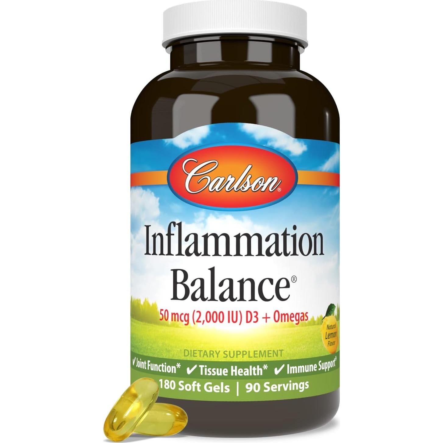 Suplemento de Aceite de Pescado Carlson 180 Cápsulas Omega-3 D3