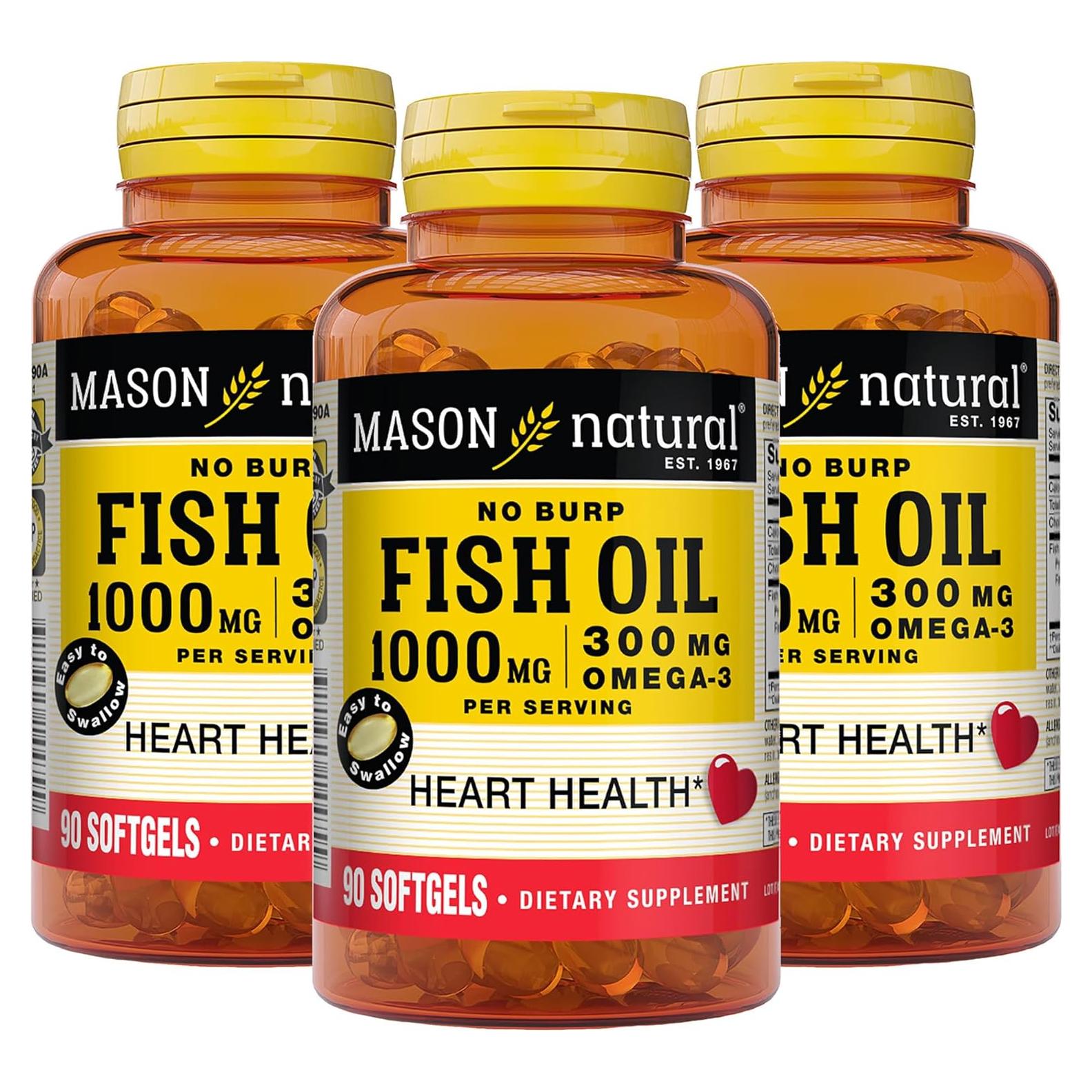 Suplemento Omega 3 Mason Natural 1000mg 90 Gelatinas Blandas