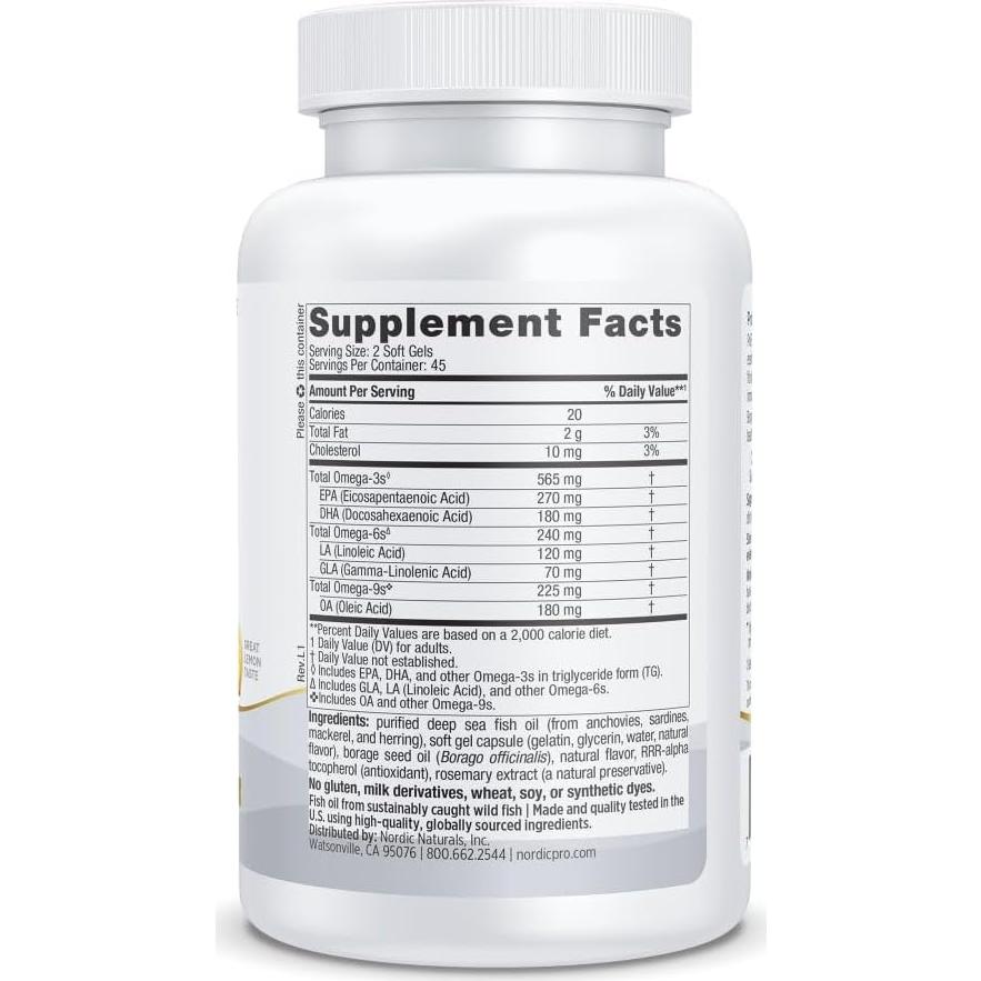 Nordic Naturals ProEFA 3-6-9 Geles Blandos 90 Unidades 565 mg Omega-3