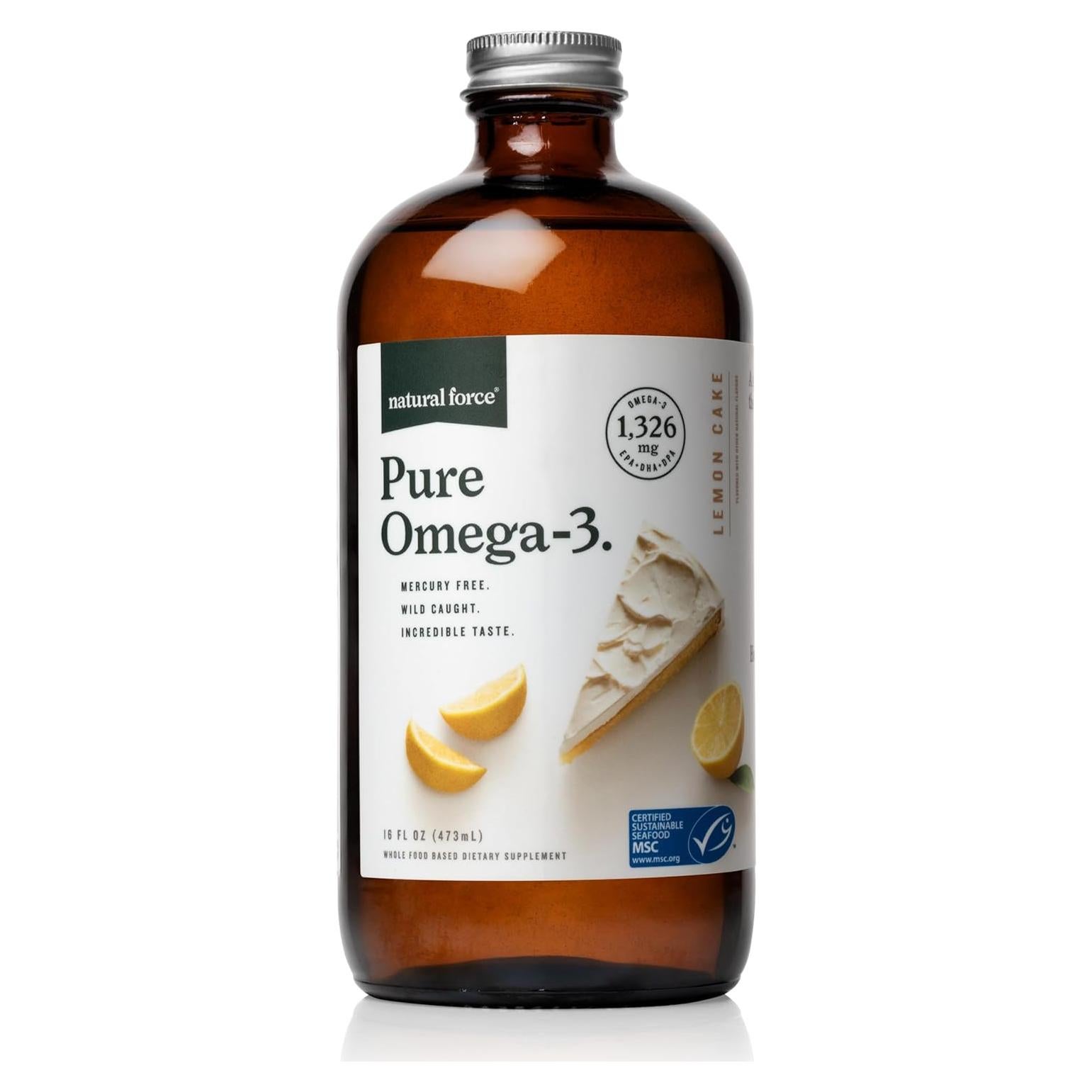 Omega 3 Puro Natural Force - Aceite de Pescado 473 ml Limón