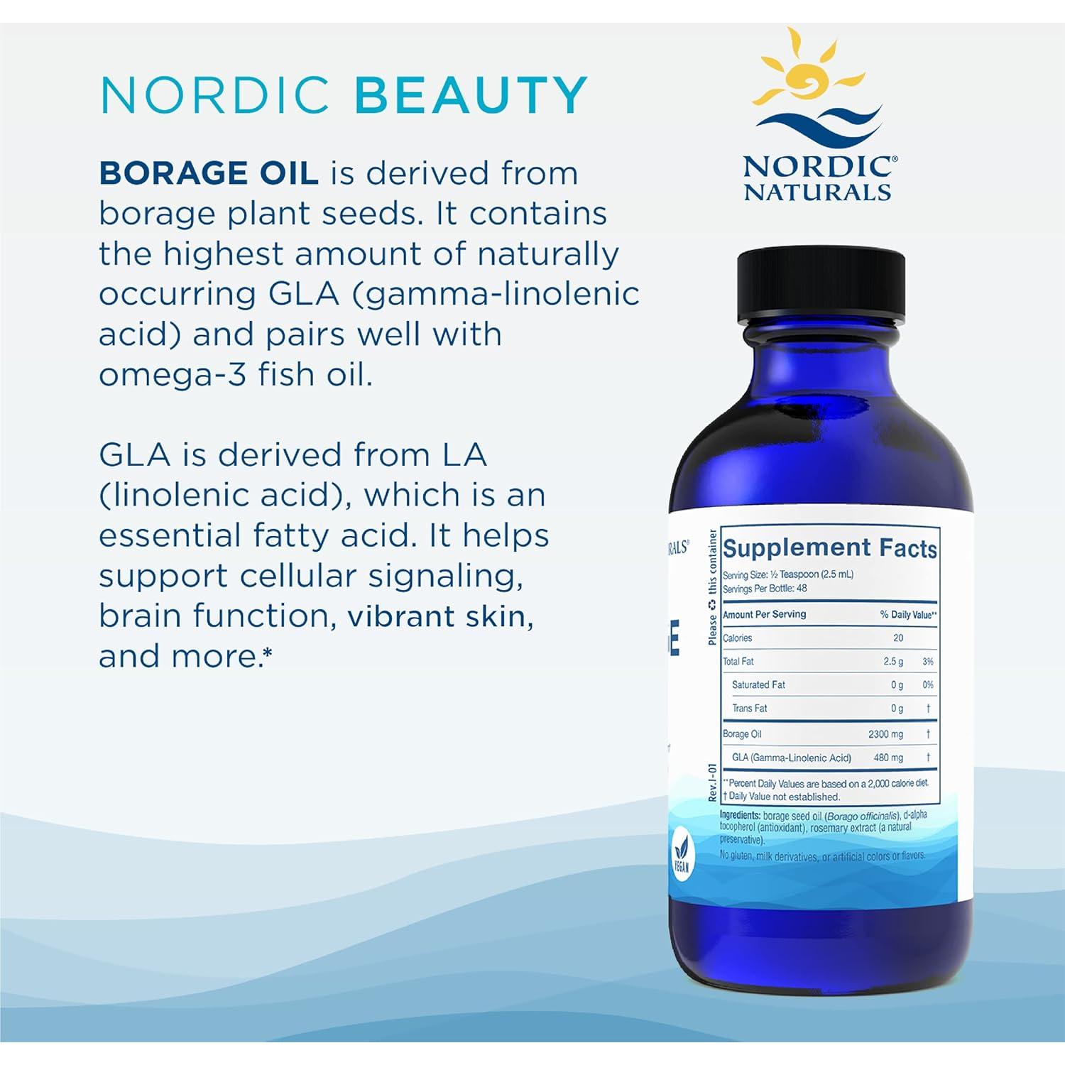 Aceite de Borraja Nordic Naturals 118ml Omega-6 Vegano